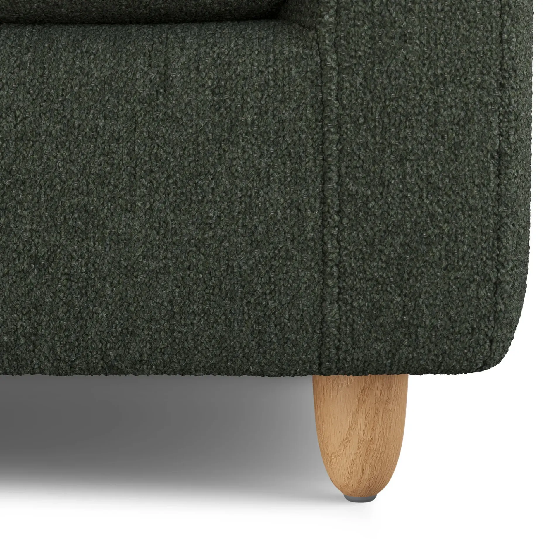 Vati 92" Corner Sectional - Natural Oak and Green Wool Bouclé