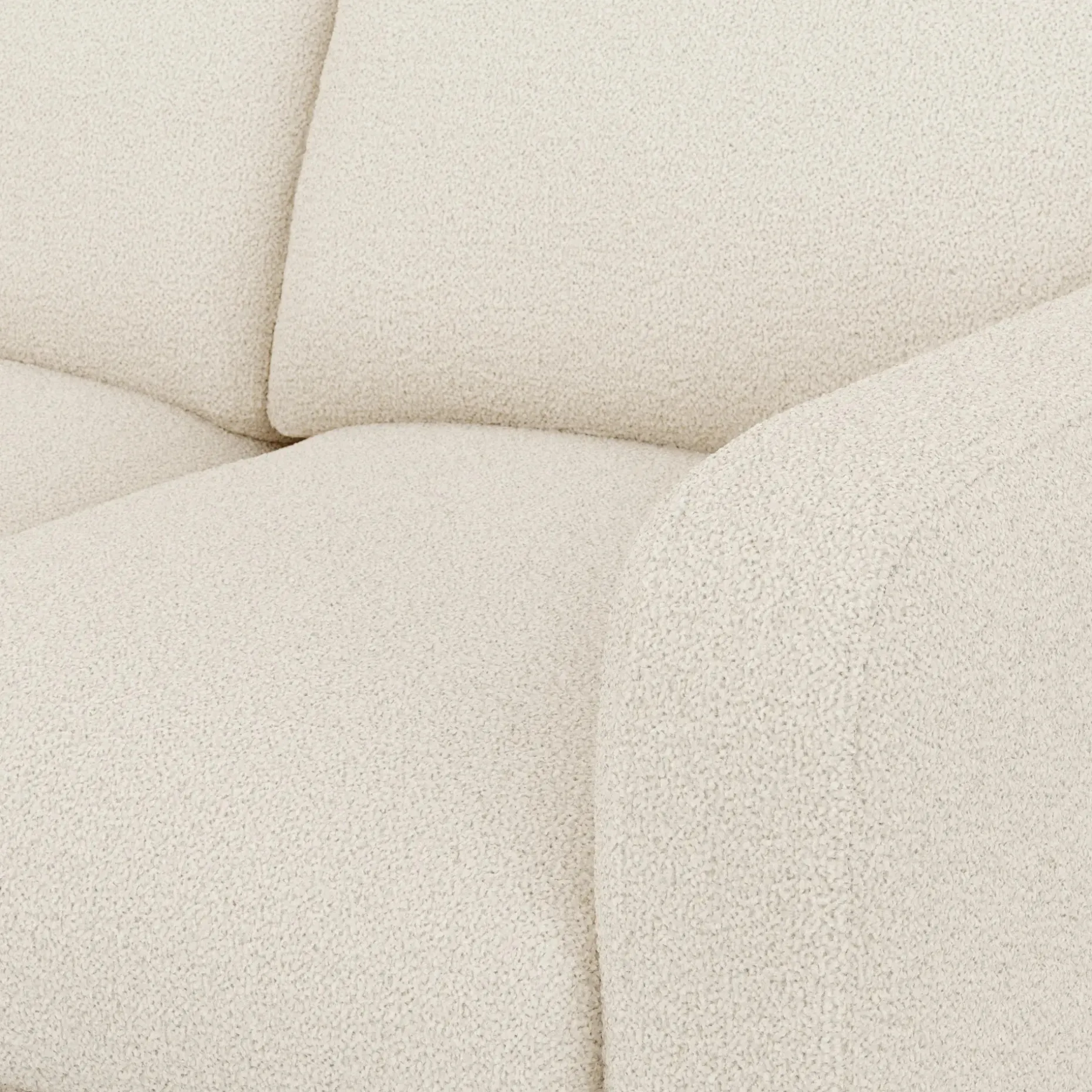 Vati 92" Corner Sectional - Natural Oak and Ivory Wool Bouclé