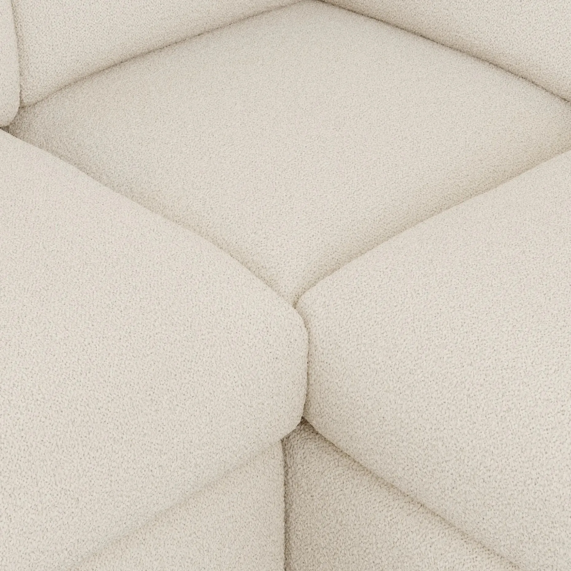 Vati 92" Corner Sectional - Natural Oak and Ivory Wool Bouclé