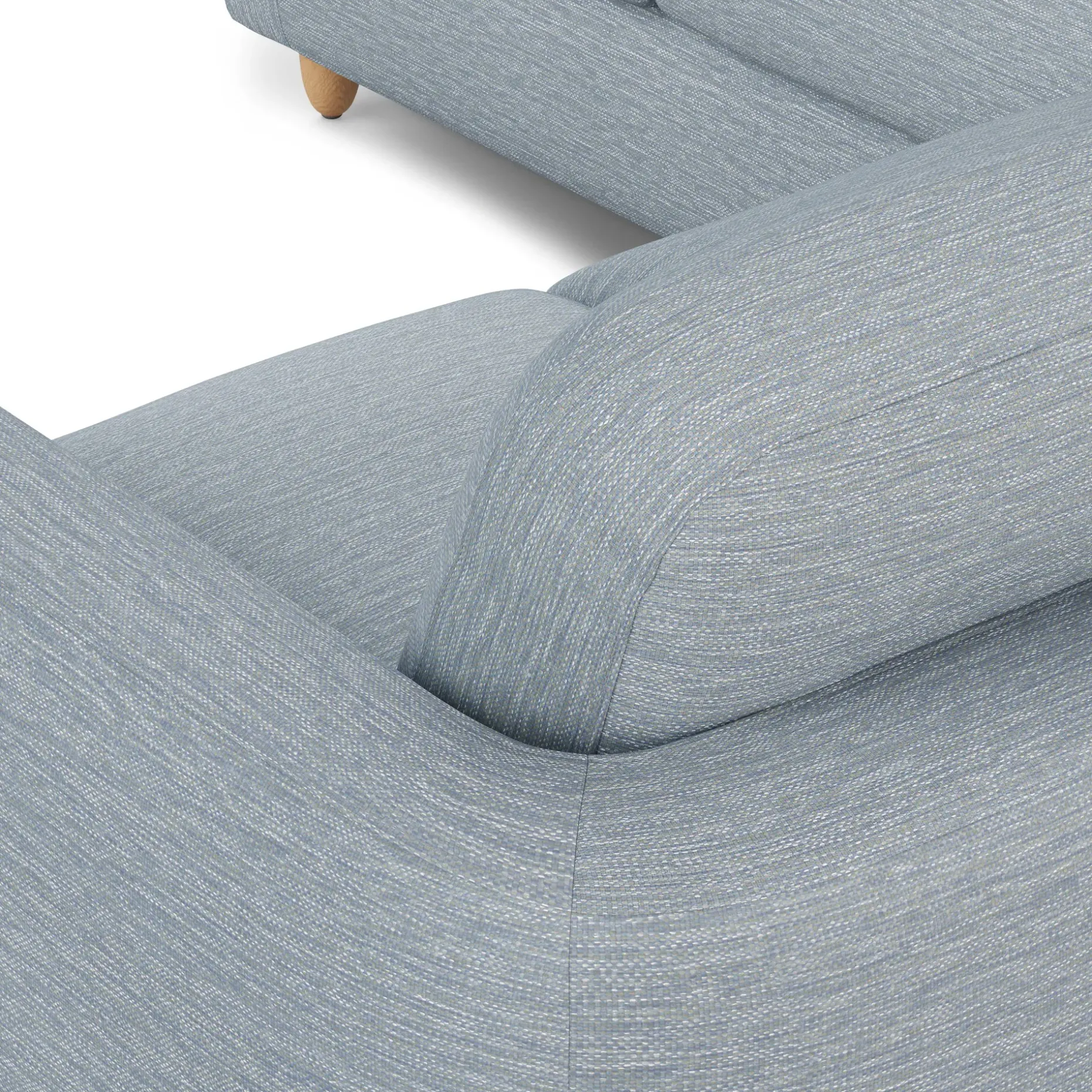 Vati 92" Corner Sectional - Natural Oak and Silver Light Blue