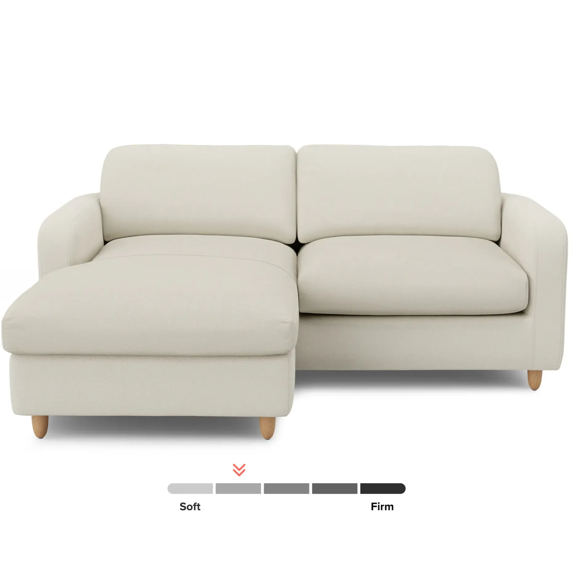 Vati 80" Left Storage Sectional - Natural Oak and Buckler Ivory