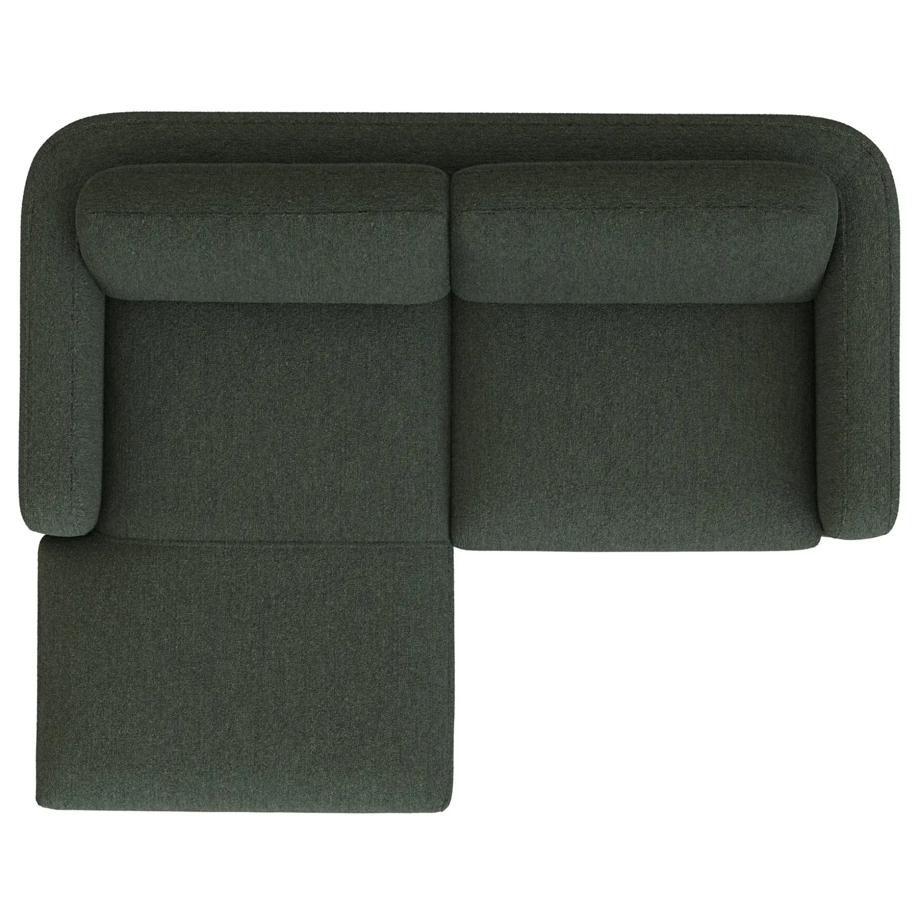 Vati 80" Left Storage Sectional - Natural Oak and Green Wool Bouclé
