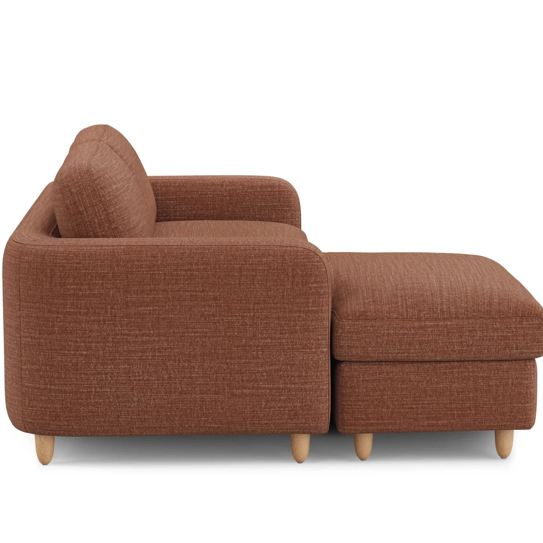 Vati 80" Left Storage Sectional - Natural Oak and Napa Rust