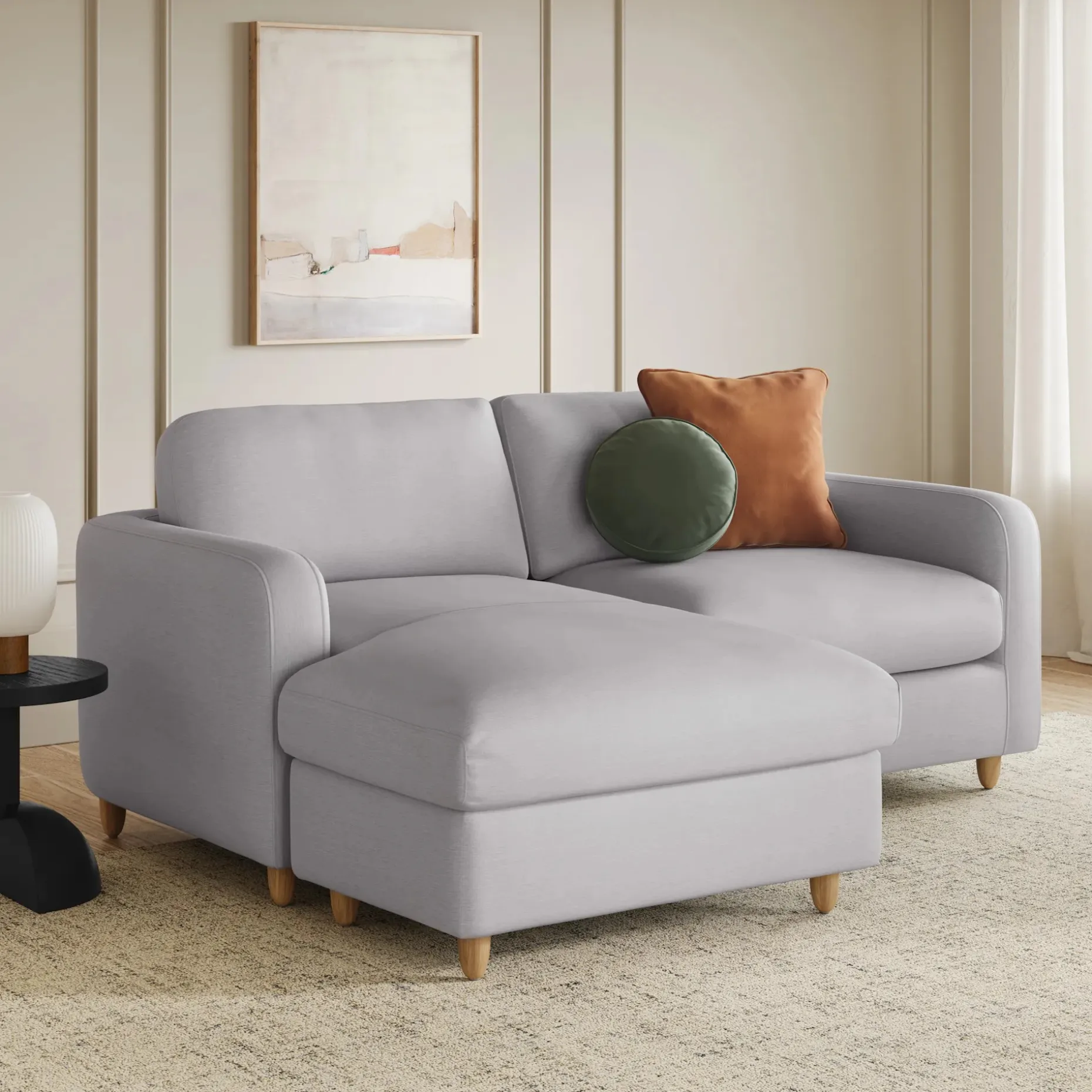 Vati 80" Left Storage Sectional - Silver Ivory
