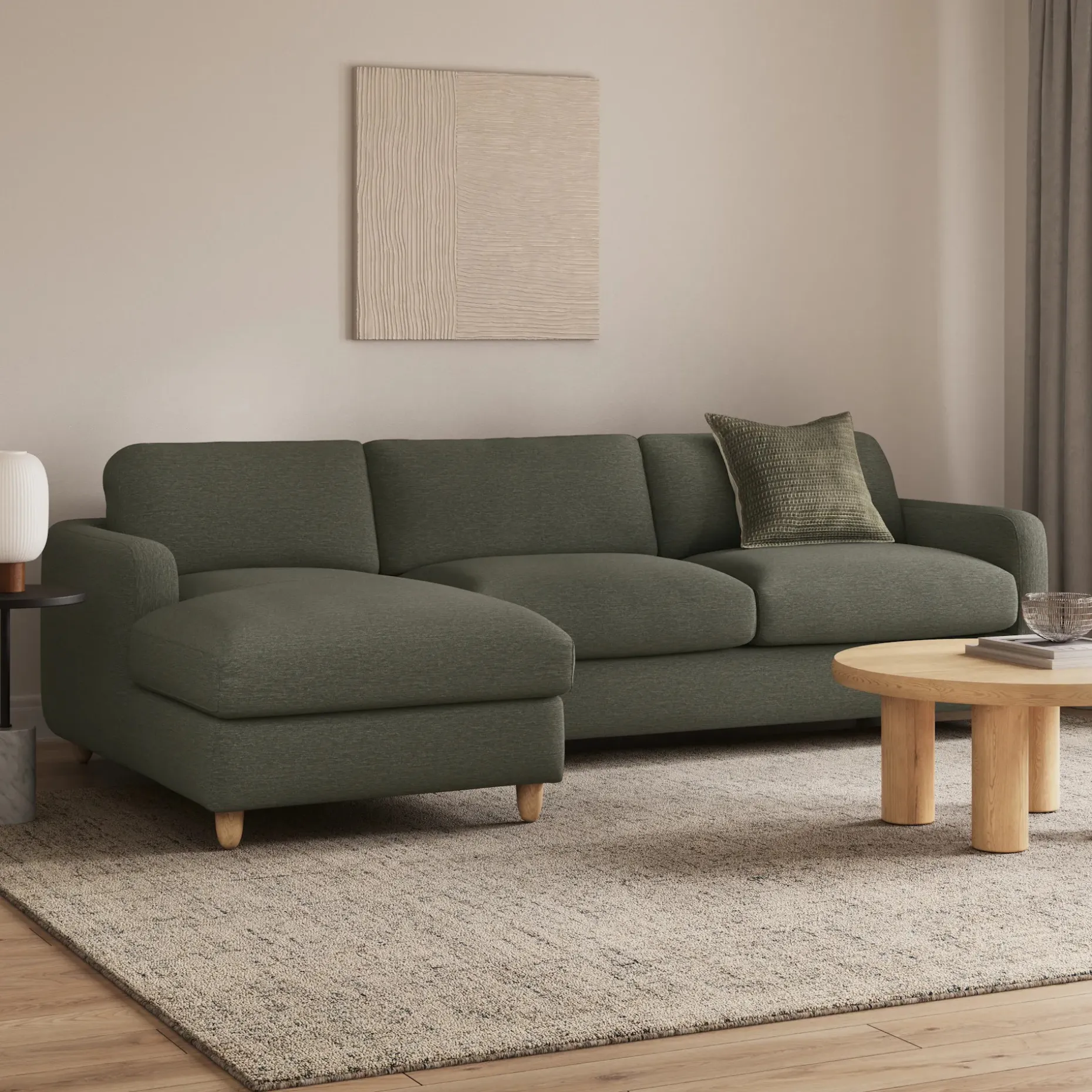 Vati 114" Left Storage Sleeper Sectional - Silver Moss