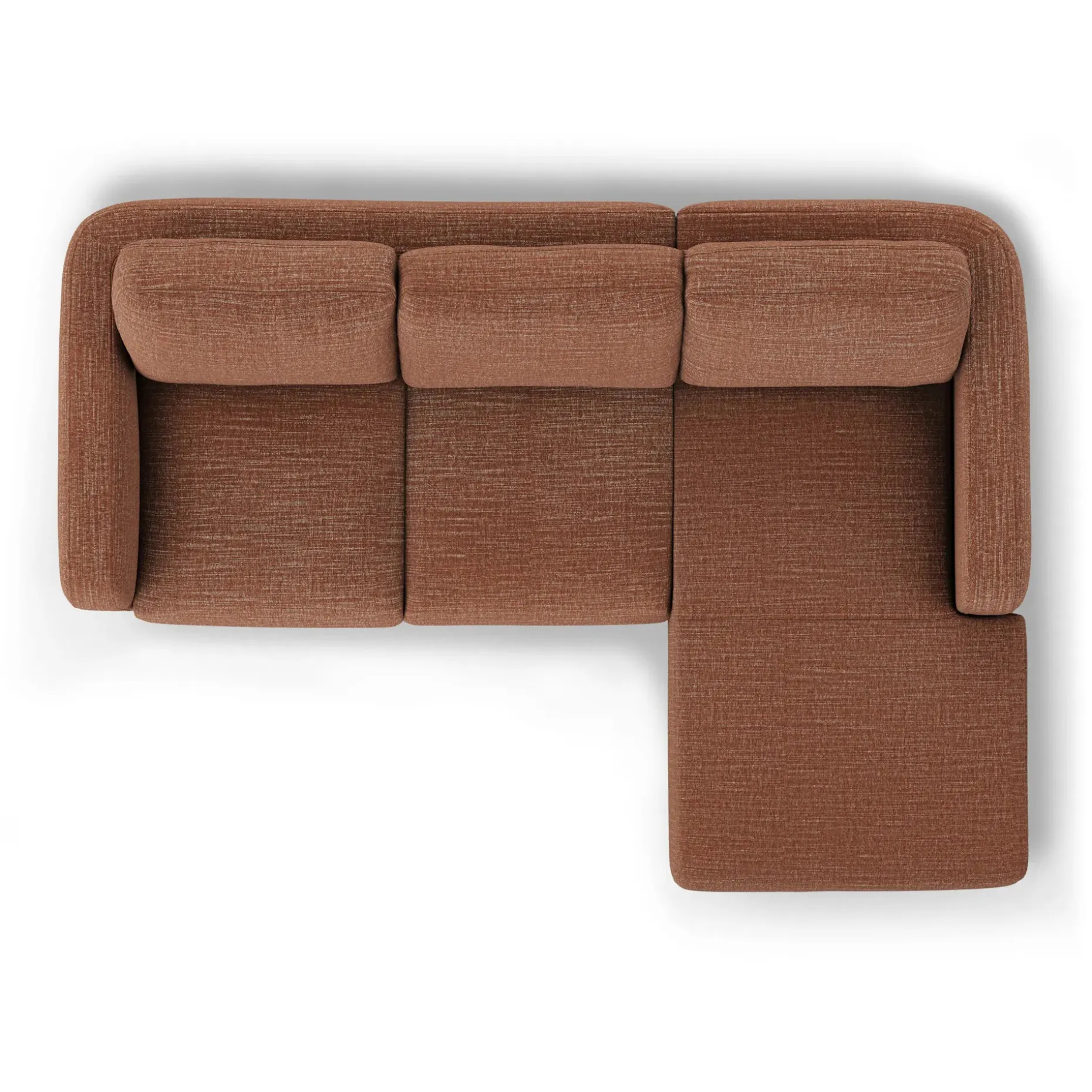 Vati 90.5" Right Storage Sectional - Natural Oak and Napa Rust