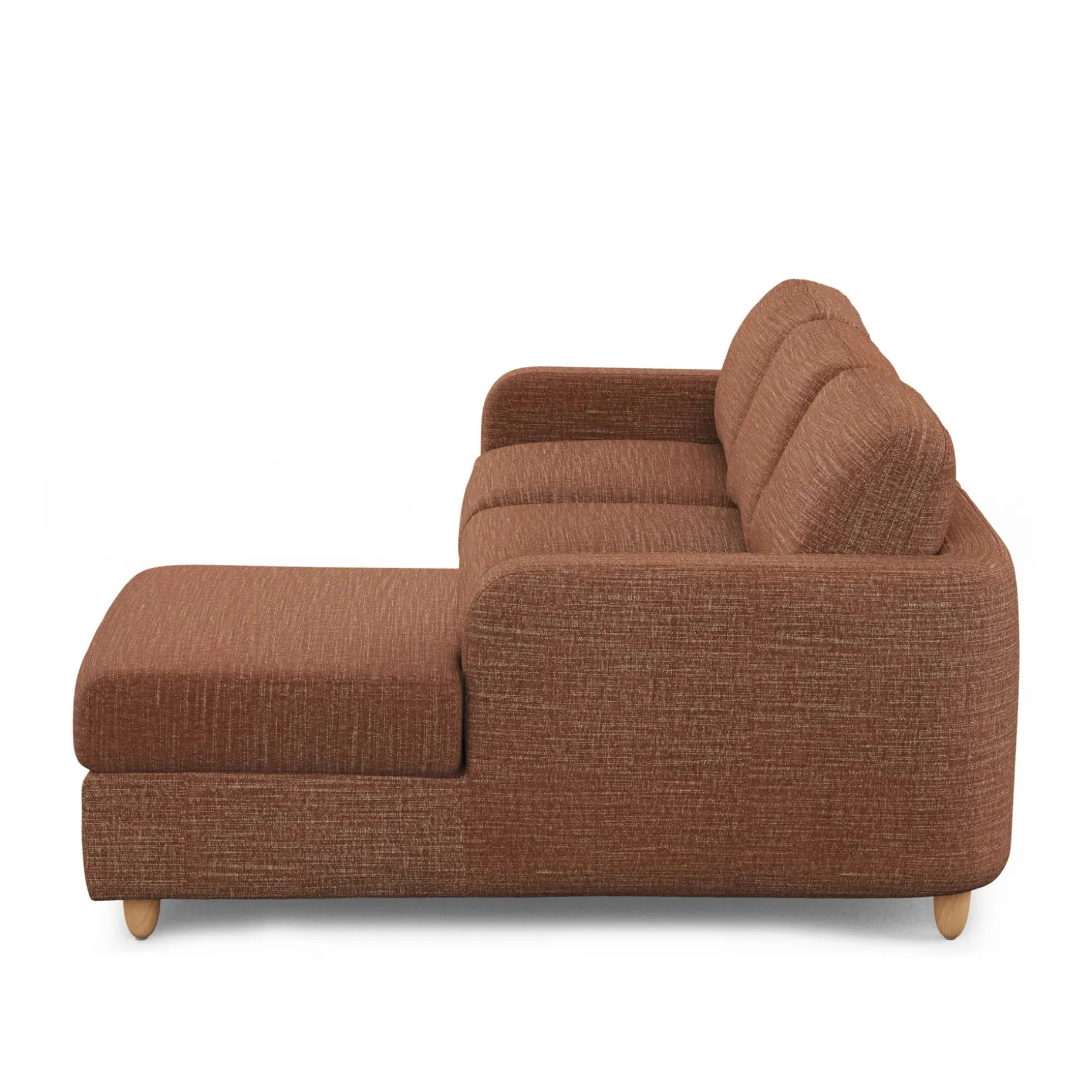 Vati 90.5" Right Storage Sectional - Natural Oak and Napa Rust