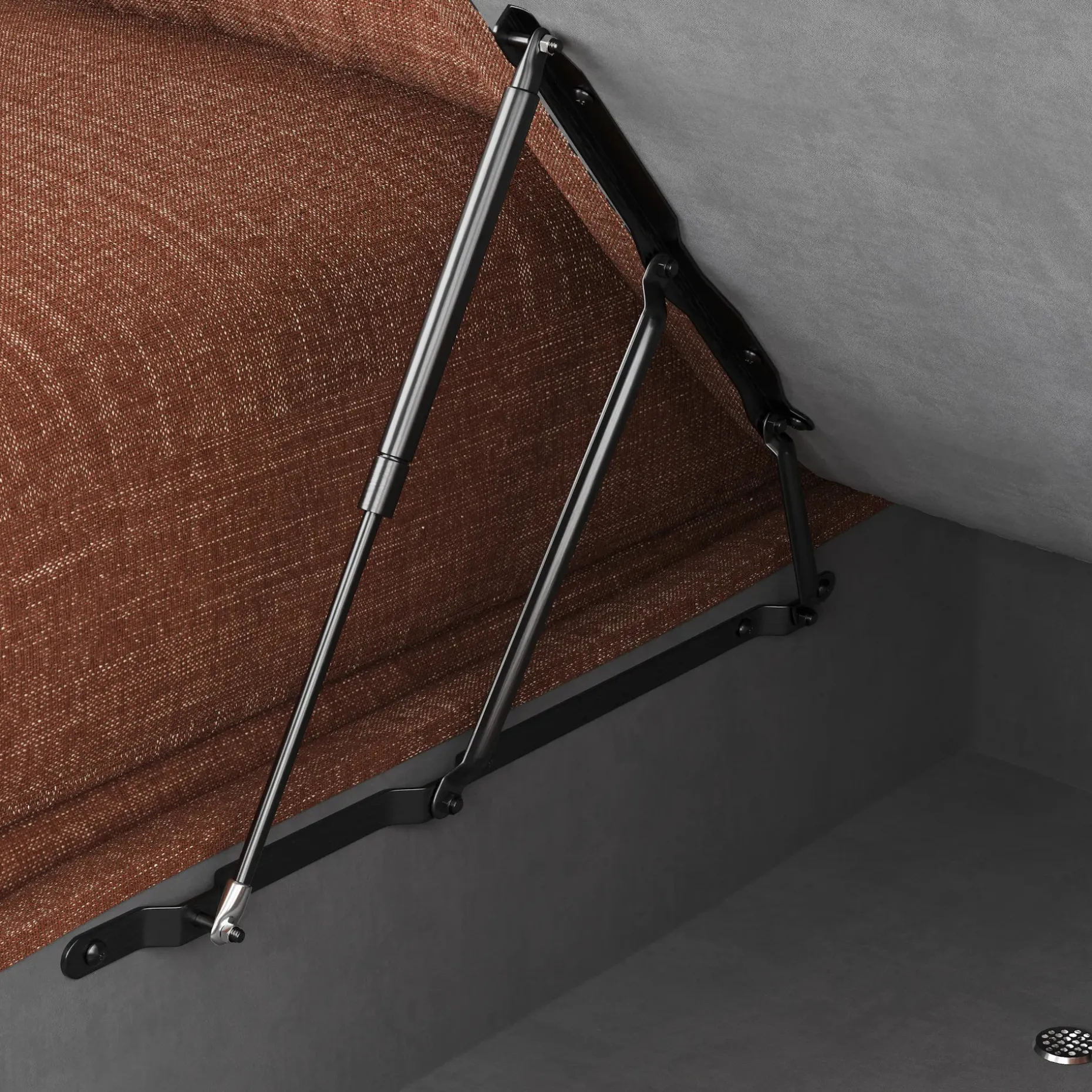 Vati 90.5" Right Storage Sectional - Natural Oak and Napa Rust