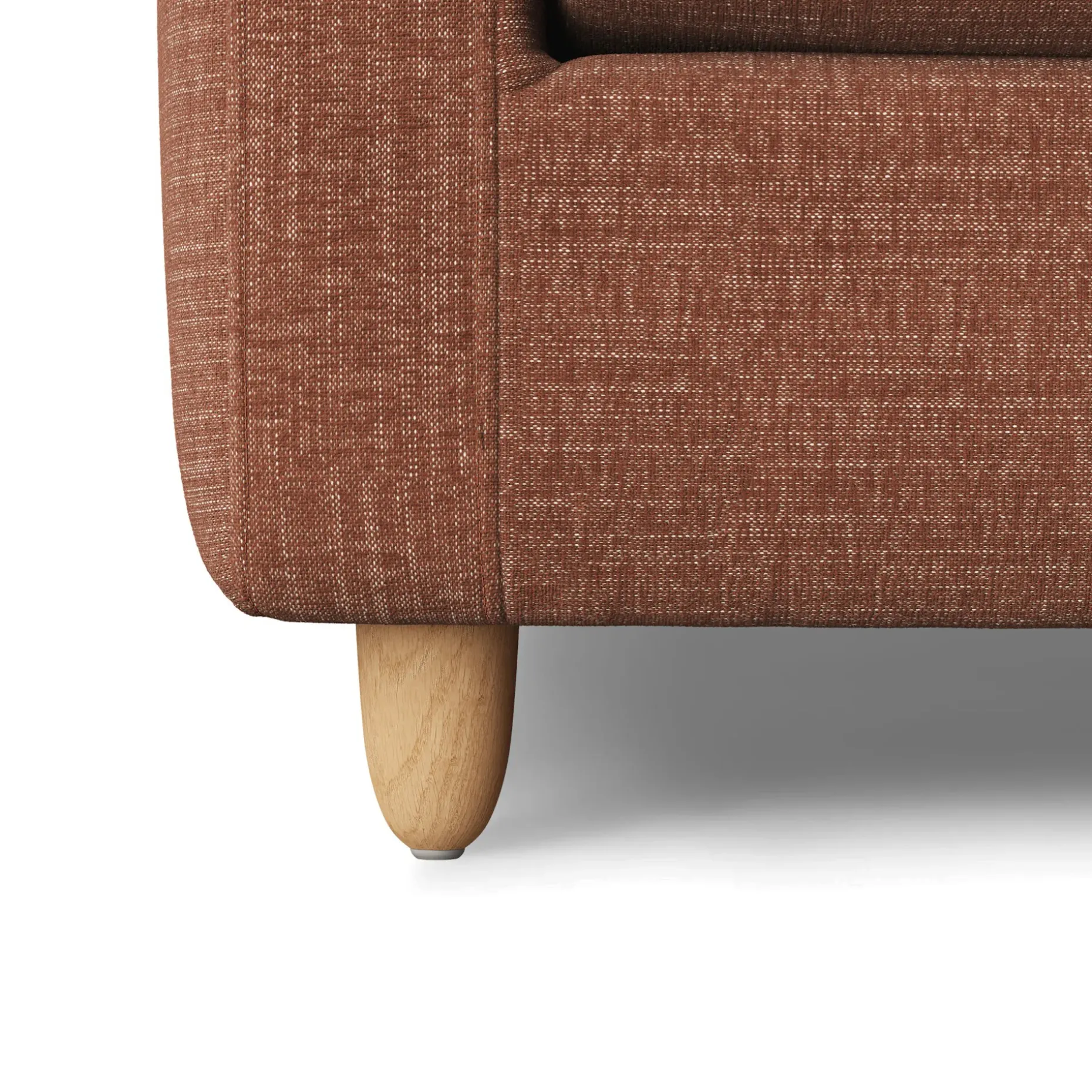 Vati 90.5" Right Storage Sectional - Natural Oak and Napa Rust