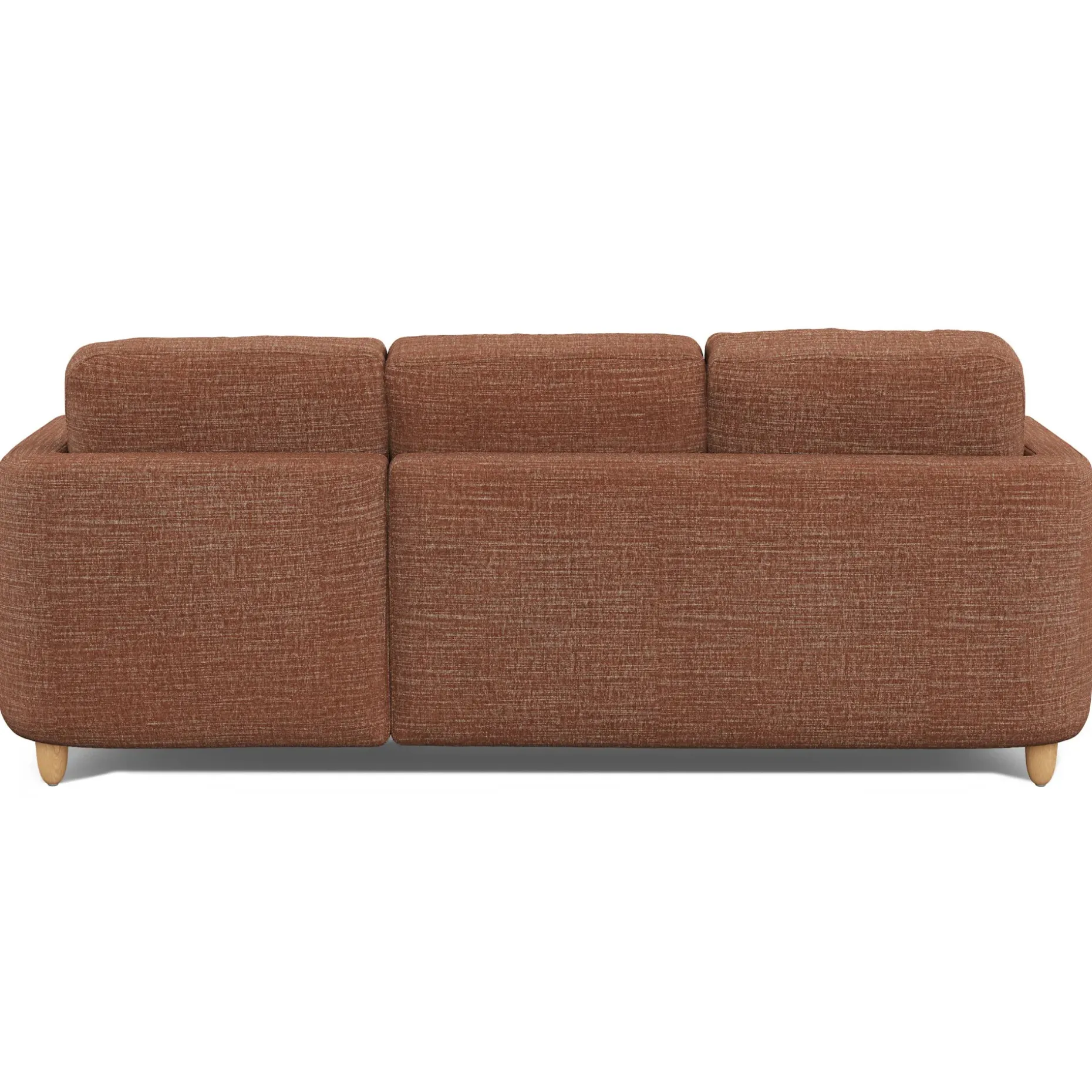Vati 90.5" Right Storage Sectional - Natural Oak and Napa Rust