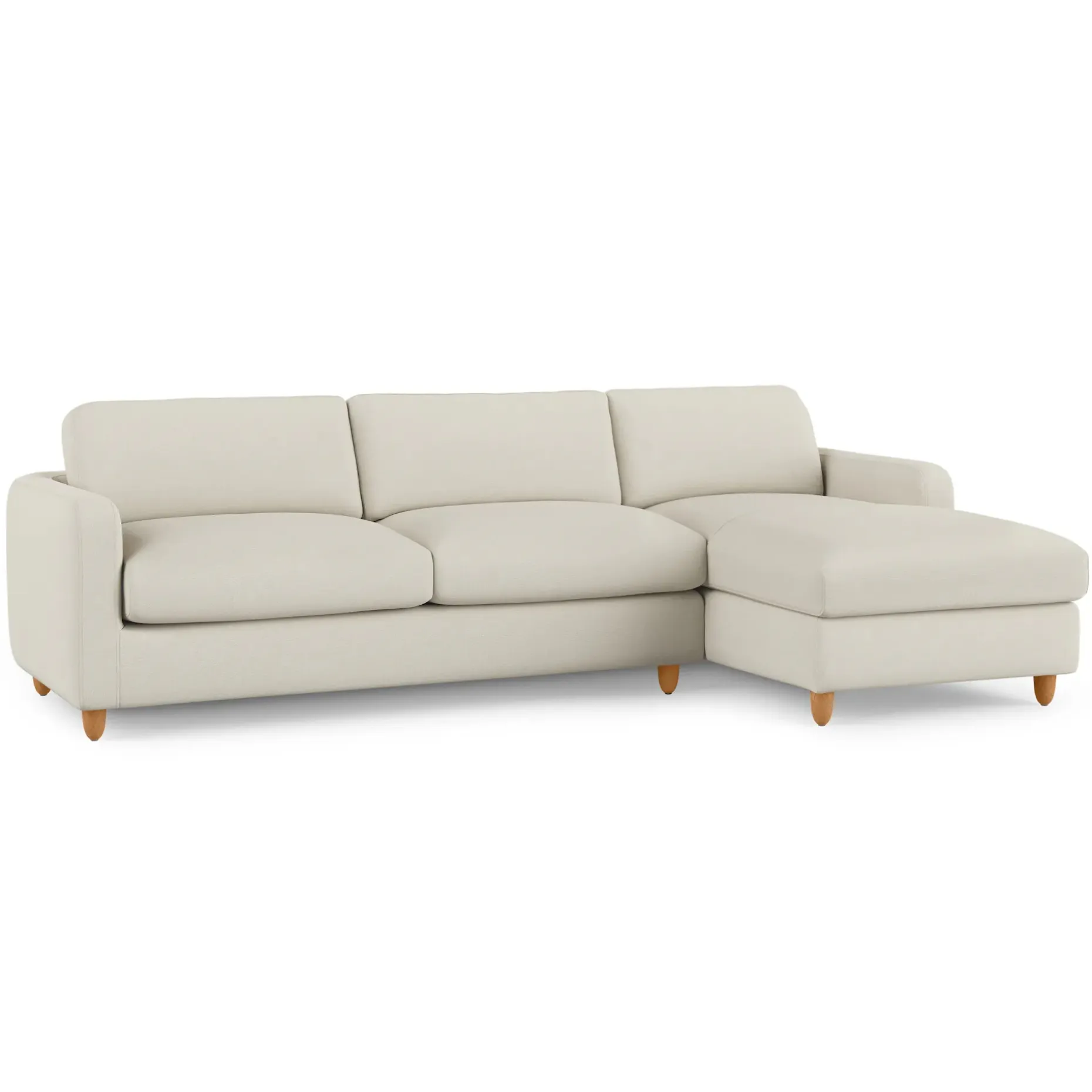 Vati 114" Right Storage Sleeper Sectional - Honey Oak and Buckler Ivory