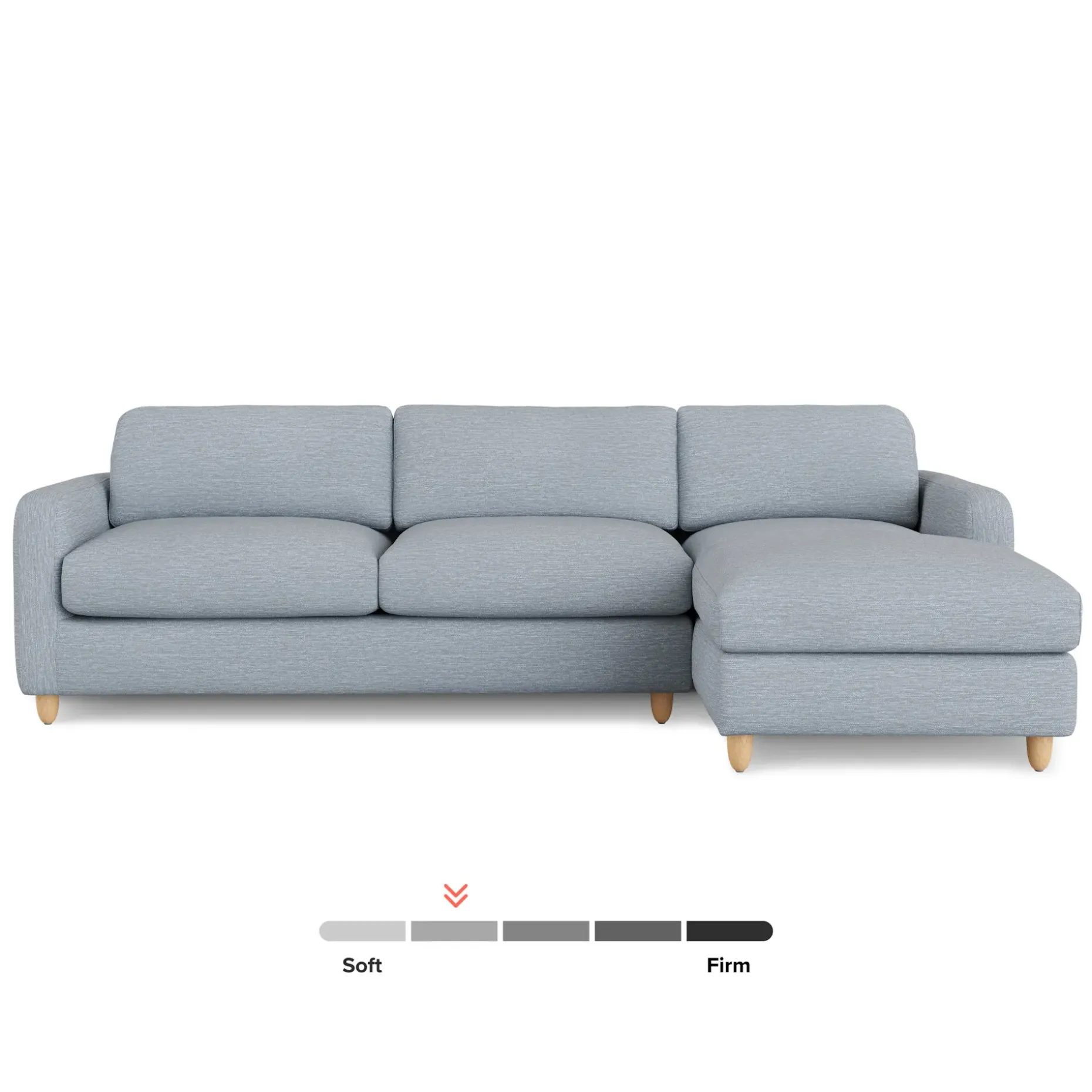 Vati 114" Right Storage Sleeper Sectional - Natural Oak and Silver Light Blue