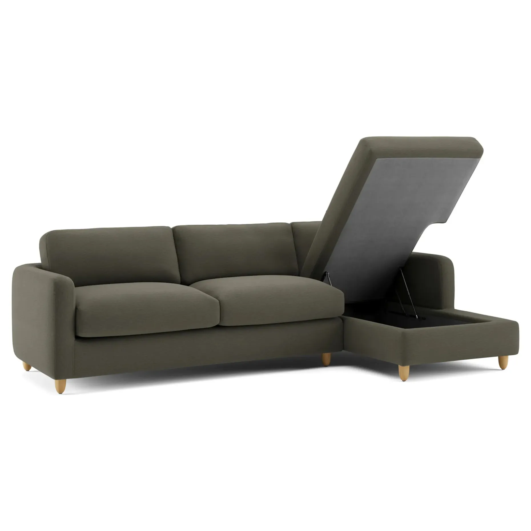 Vati 114" Right Storage Sleeper Sectional - Silver Moss