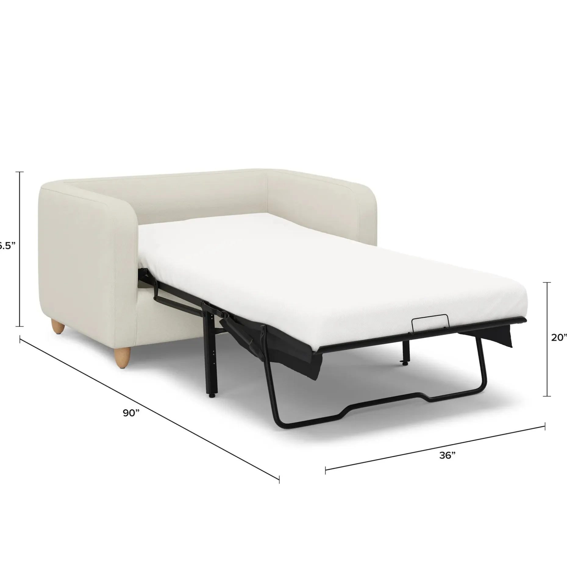 Vati 57" Sleeper Chair - Buckler Ivory