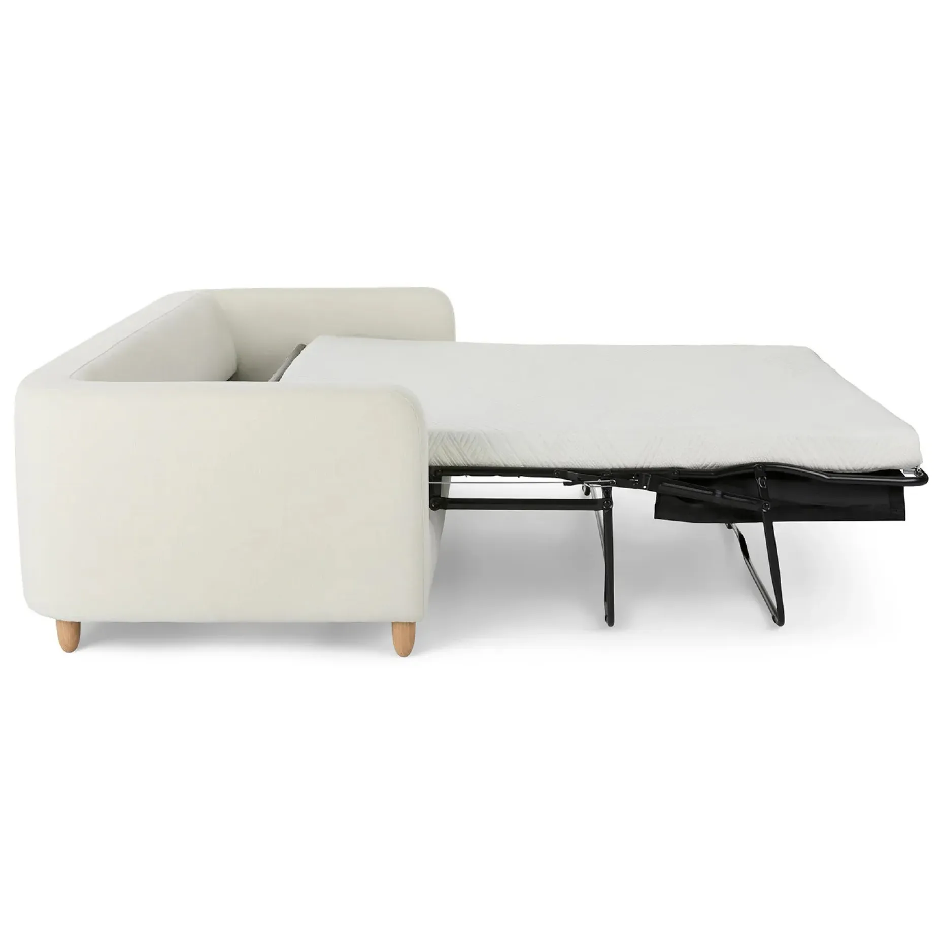 Vati 80" Sofa Bed - Natural Oak and Buckler Ivory