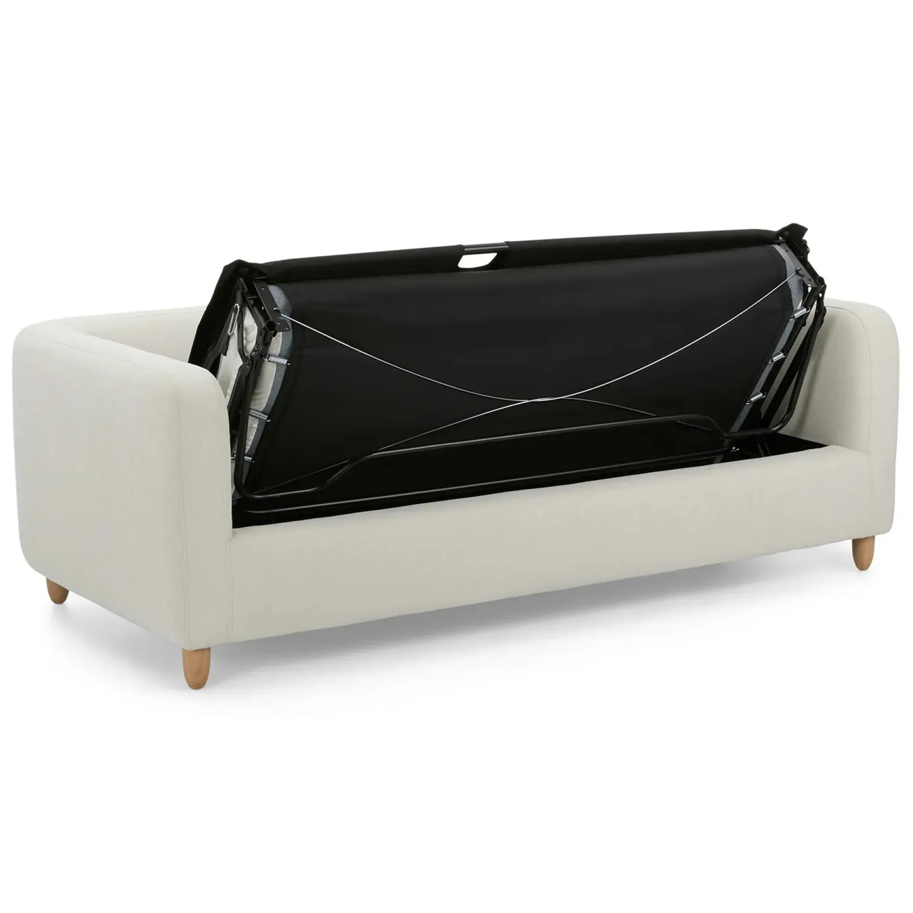 Vati 80" Sofa Bed - Natural Oak and Buckler Ivory