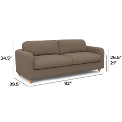 Vati 92" Sofa - Honey Oak and Buckler Brown