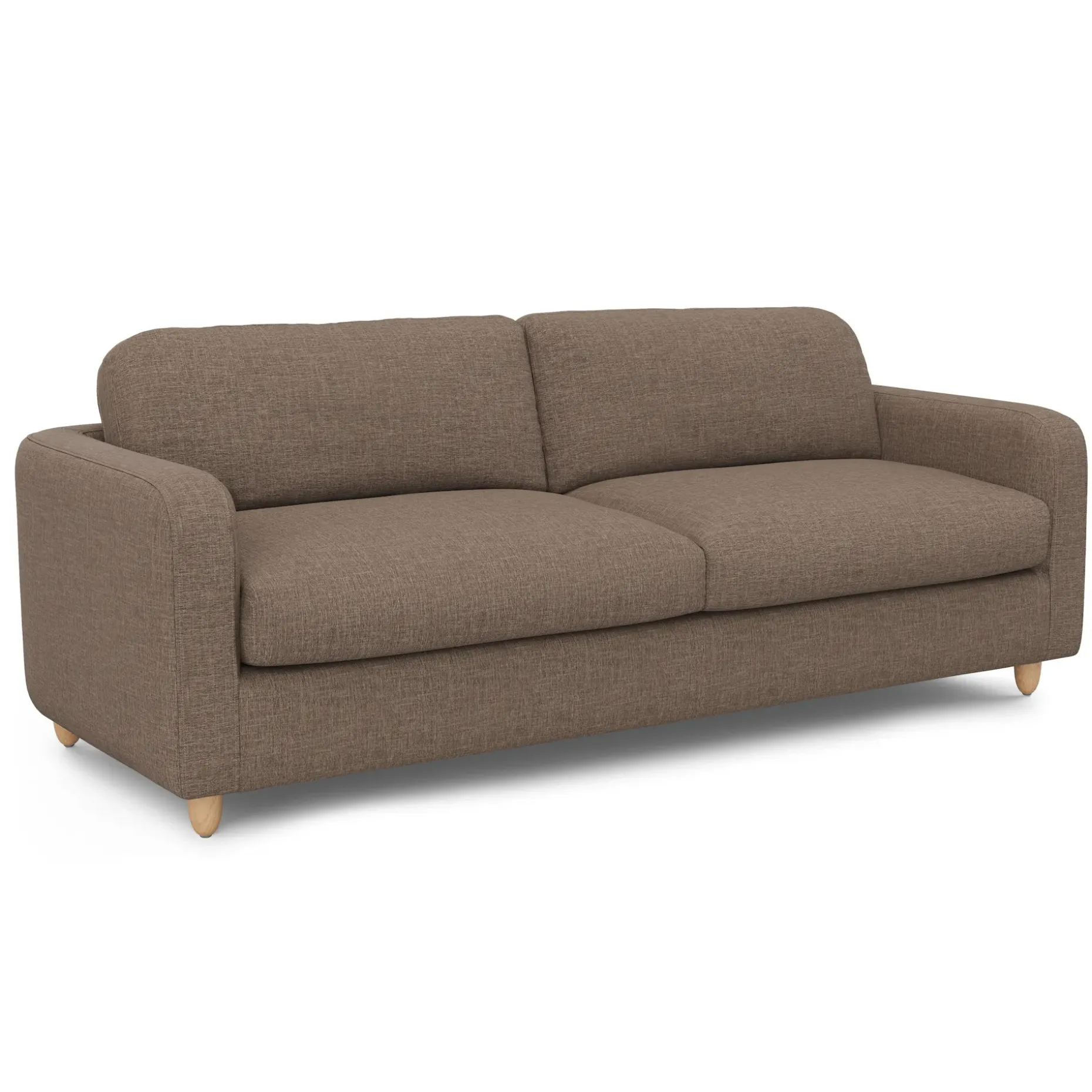 Vati 92" Sofa - Natural Oak and Buckler Brown