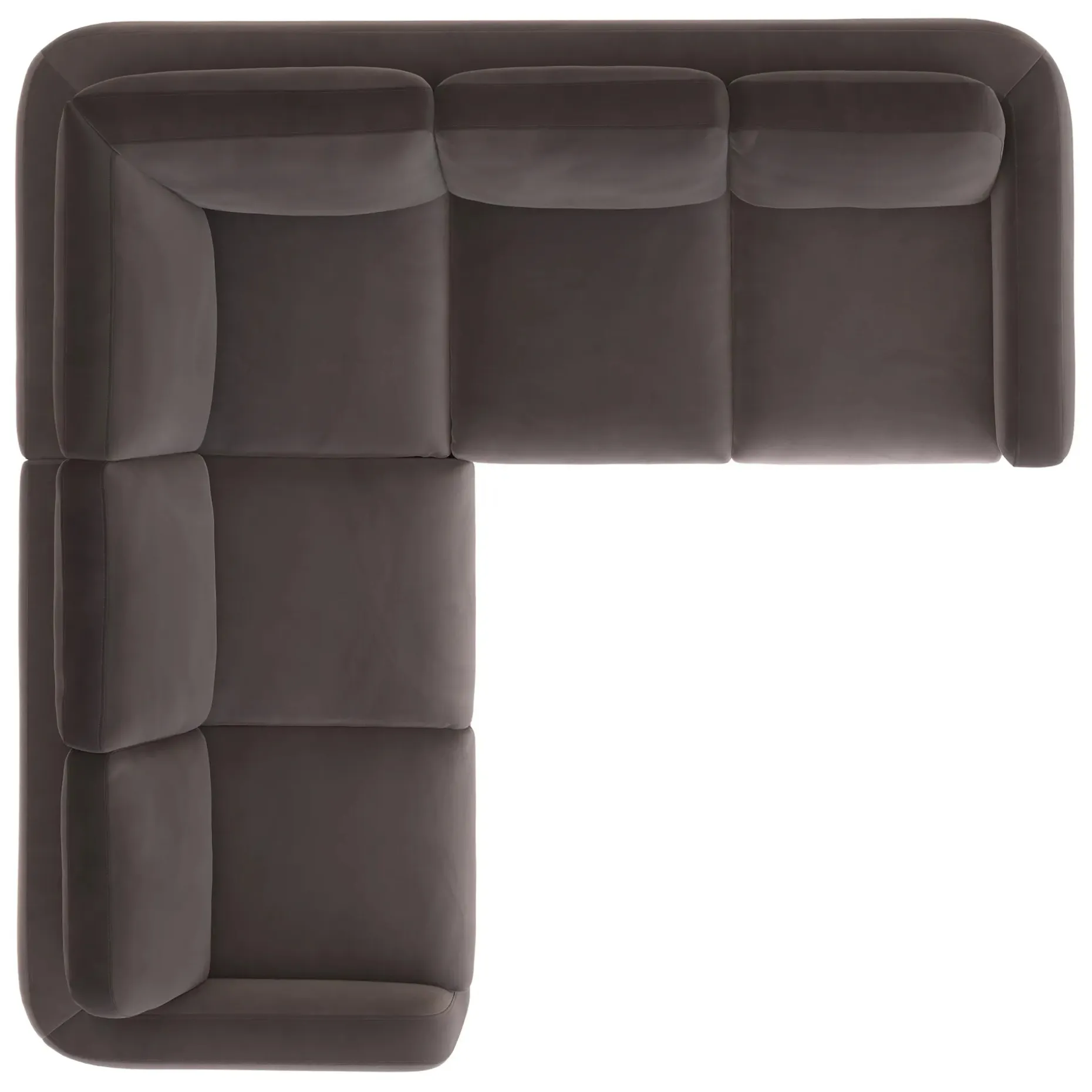 Vati 92" Velvet Corner Sectional - Natural Oak and Hale Warm Gray