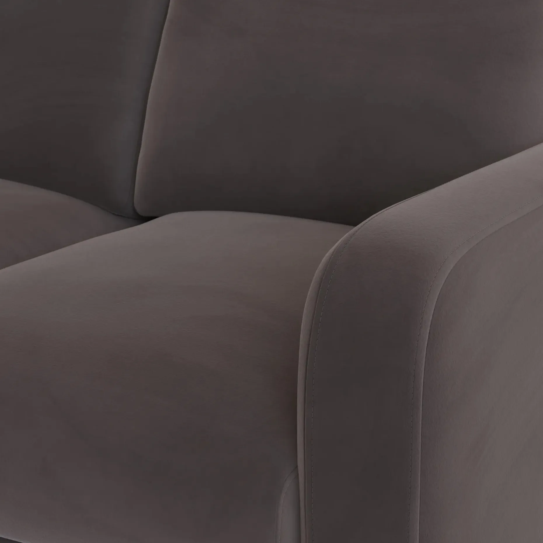 Vati 92" Velvet Corner Sectional - Natural Oak and Hale Warm Gray