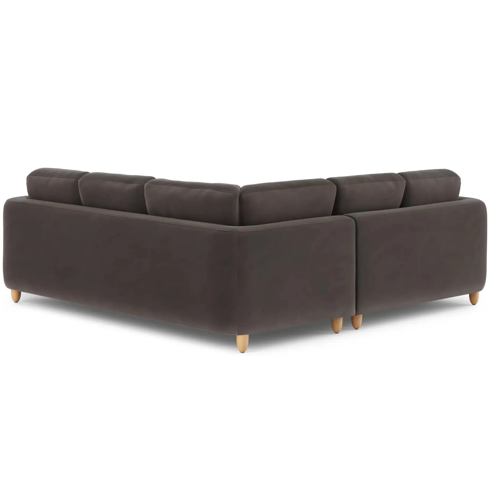 Vati 92" Velvet Corner Sectional - Natural Oak and Hale Warm Gray
