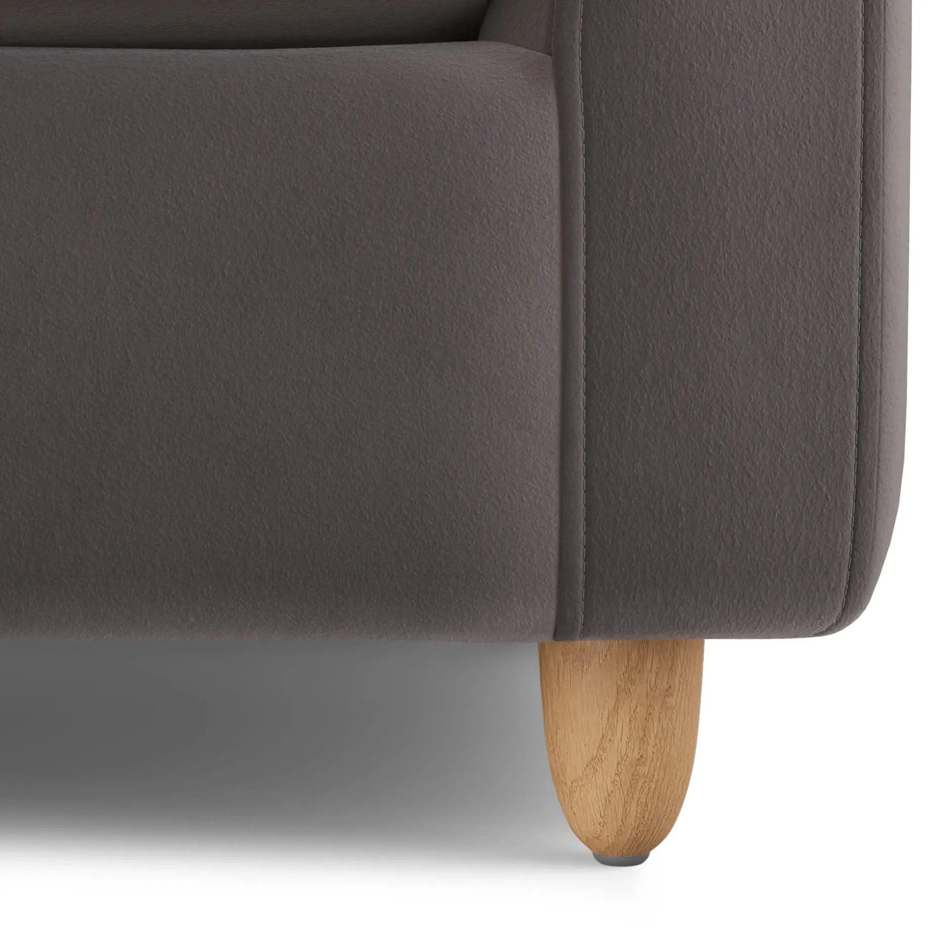 Vati 92" Velvet Corner Sectional - Natural Oak and Hale Warm Gray
