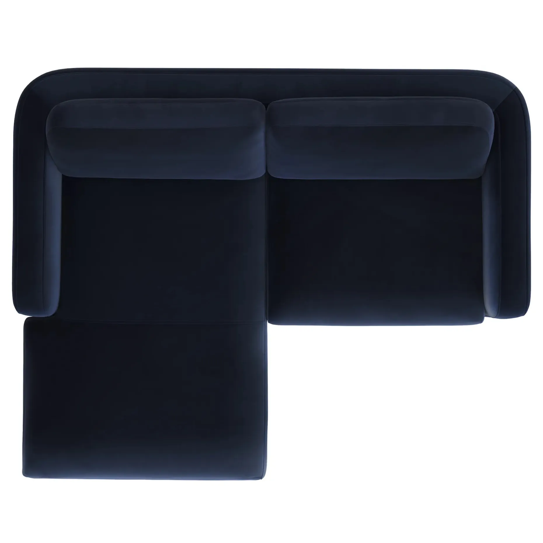 Vati 80" Velvet Left Storage Sectional - Natural Oak and Hale Ink