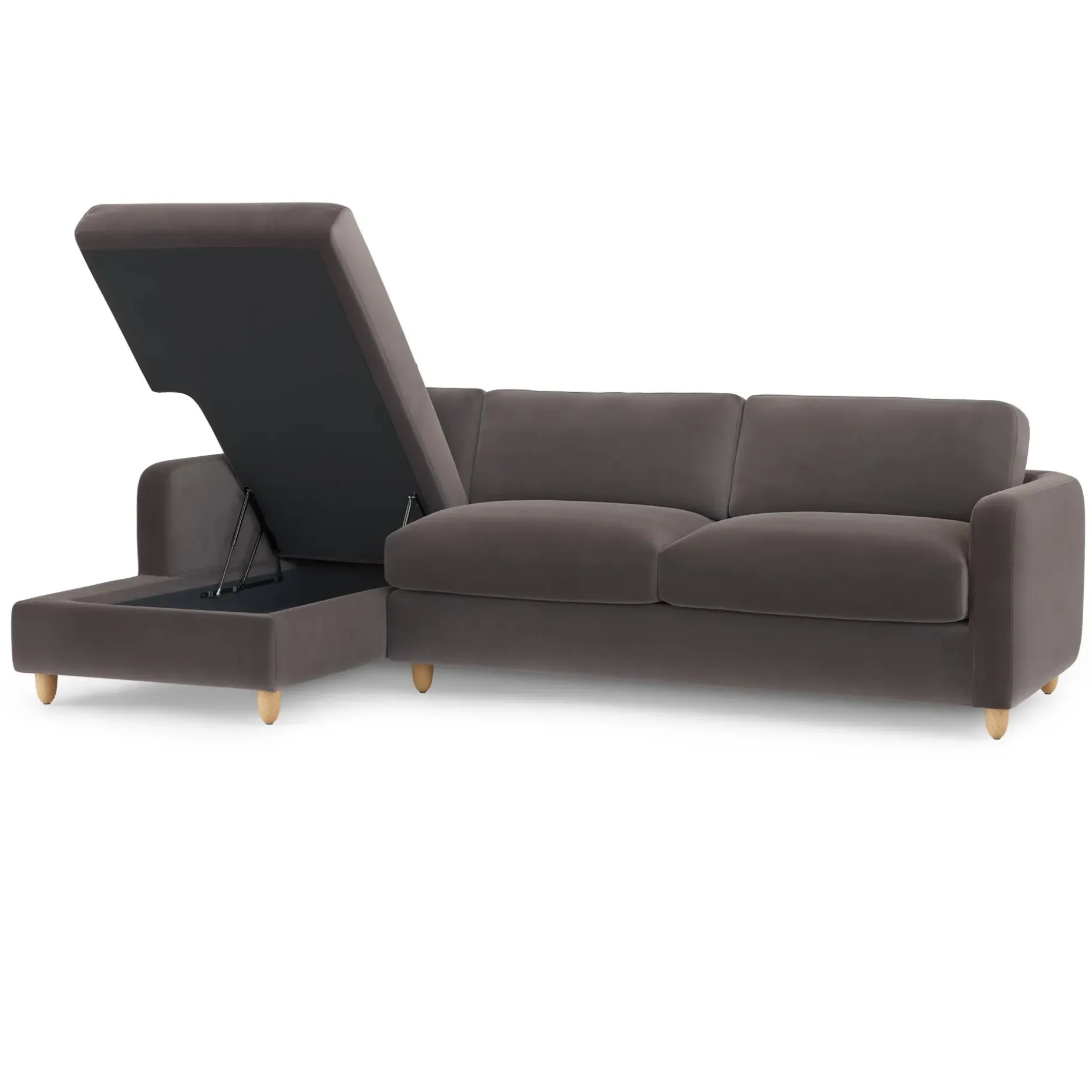 Vati 114" Velvet Left Storage Sleeper Sectional - Hale Warm Gray