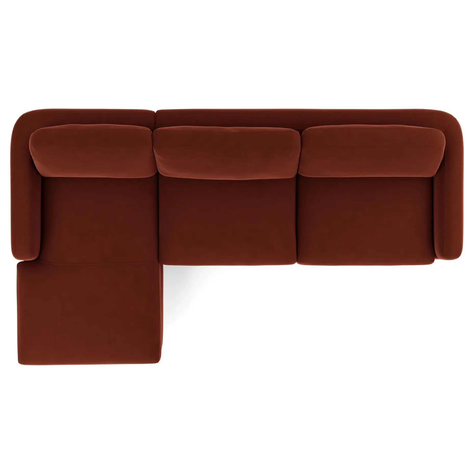 Vati 114" Velvet Left Storage Sleeper Sectional - Hale Rust