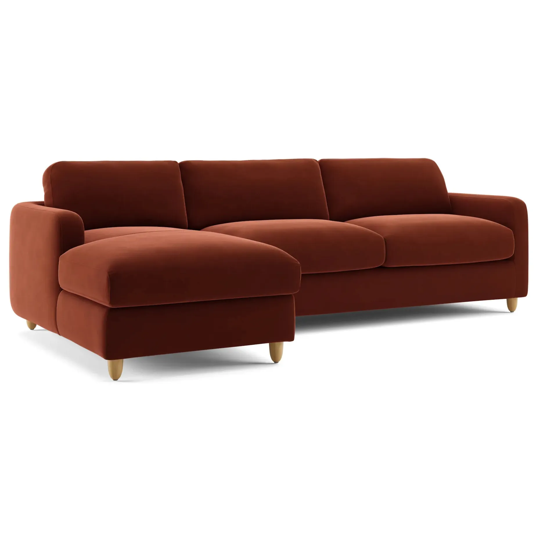 Vati 114" Velvet Left Storage Sleeper Sectional - Hale Rust