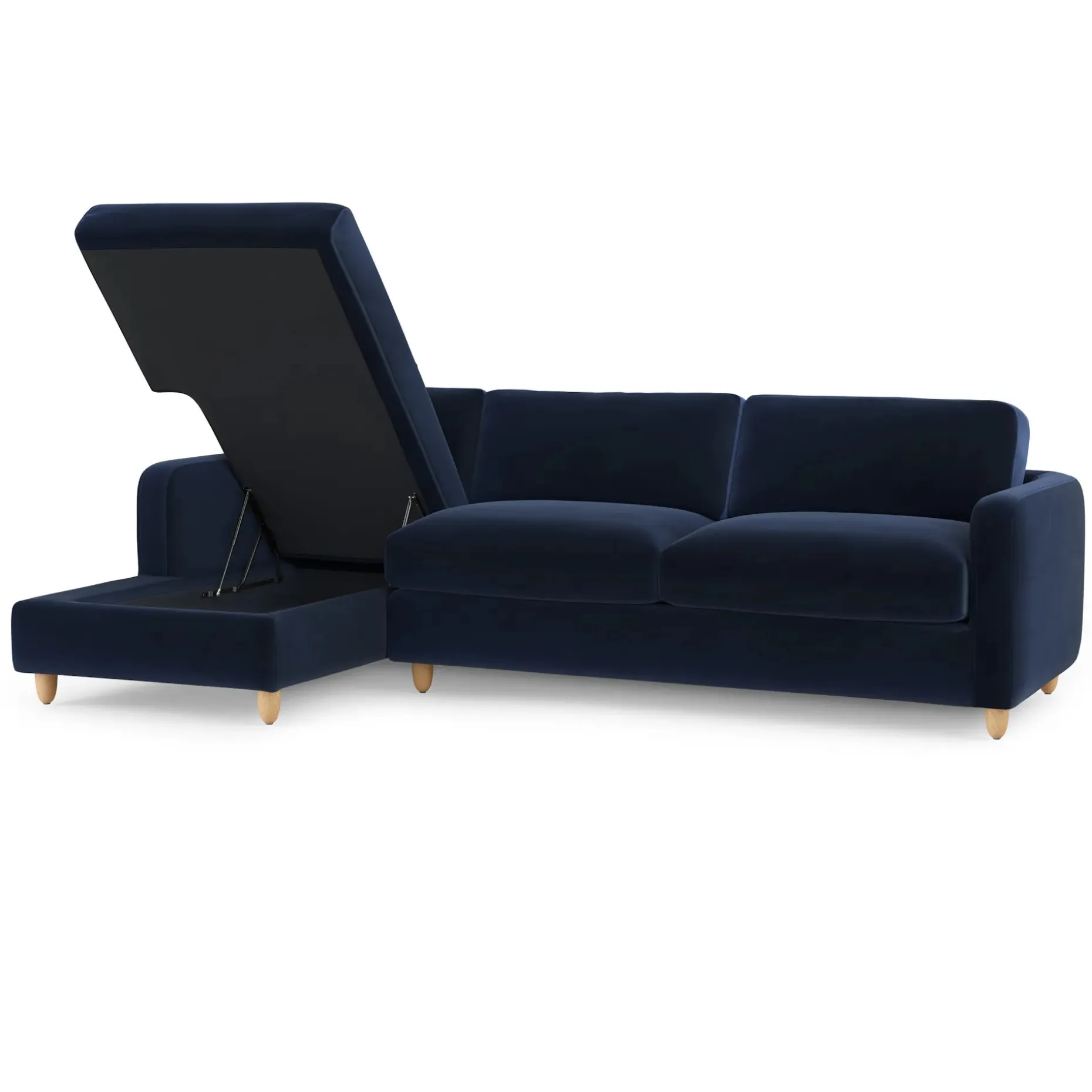 Vati 114" Velvet Left Storage Sleeper Sectional - Hale Ink