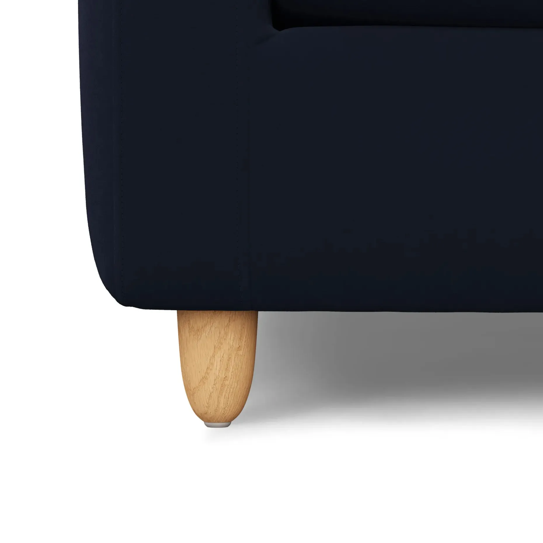 Vati 90.5" Velvet Right Storage Sectional - Natural Oak and Hale Ink