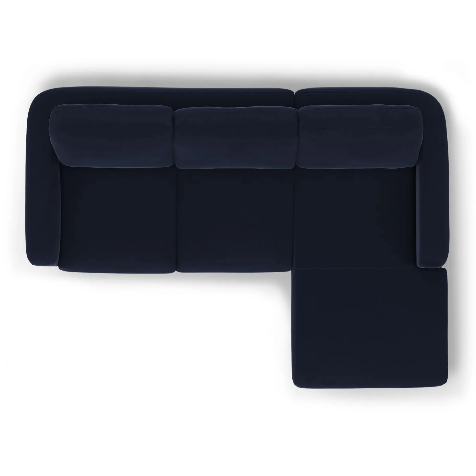 Vati 90.5" Velvet Right Storage Sectional - Natural Oak and Hale Ink