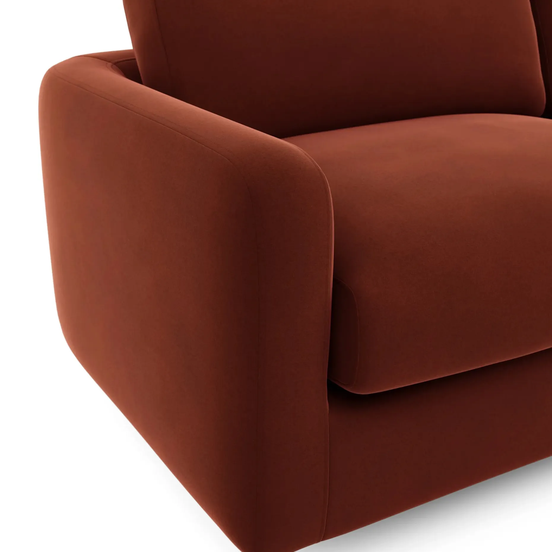 Vati 114" Velvet Right Storage Sleeper Sectional - Hale Rust