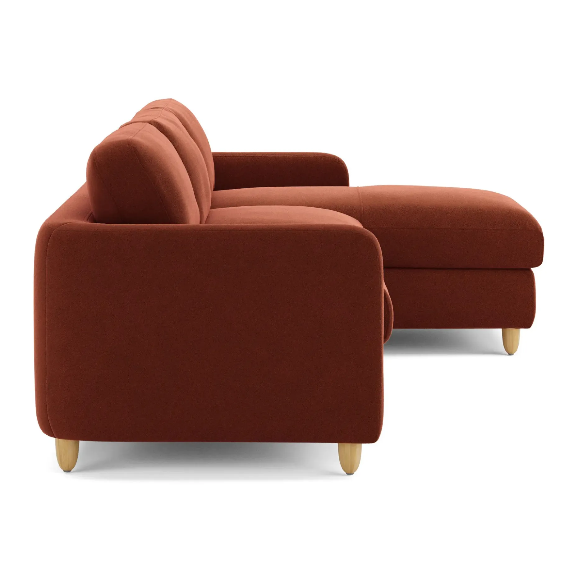 Vati 114" Velvet Right Storage Sleeper Sectional - Hale Rust
