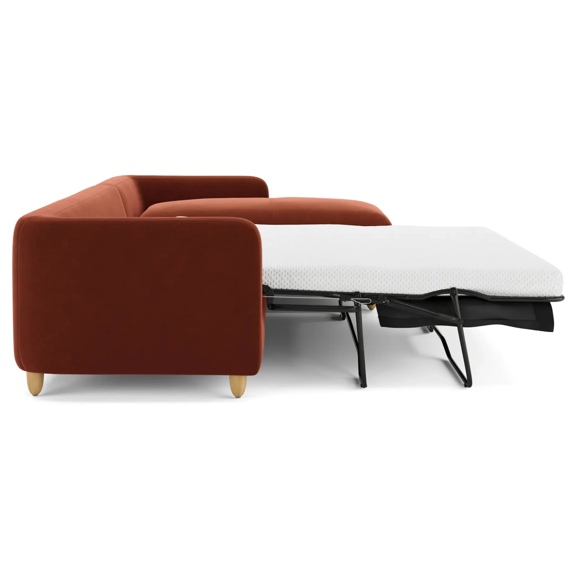 Vati 114" Velvet Right Storage Sleeper Sectional - Hale Rust