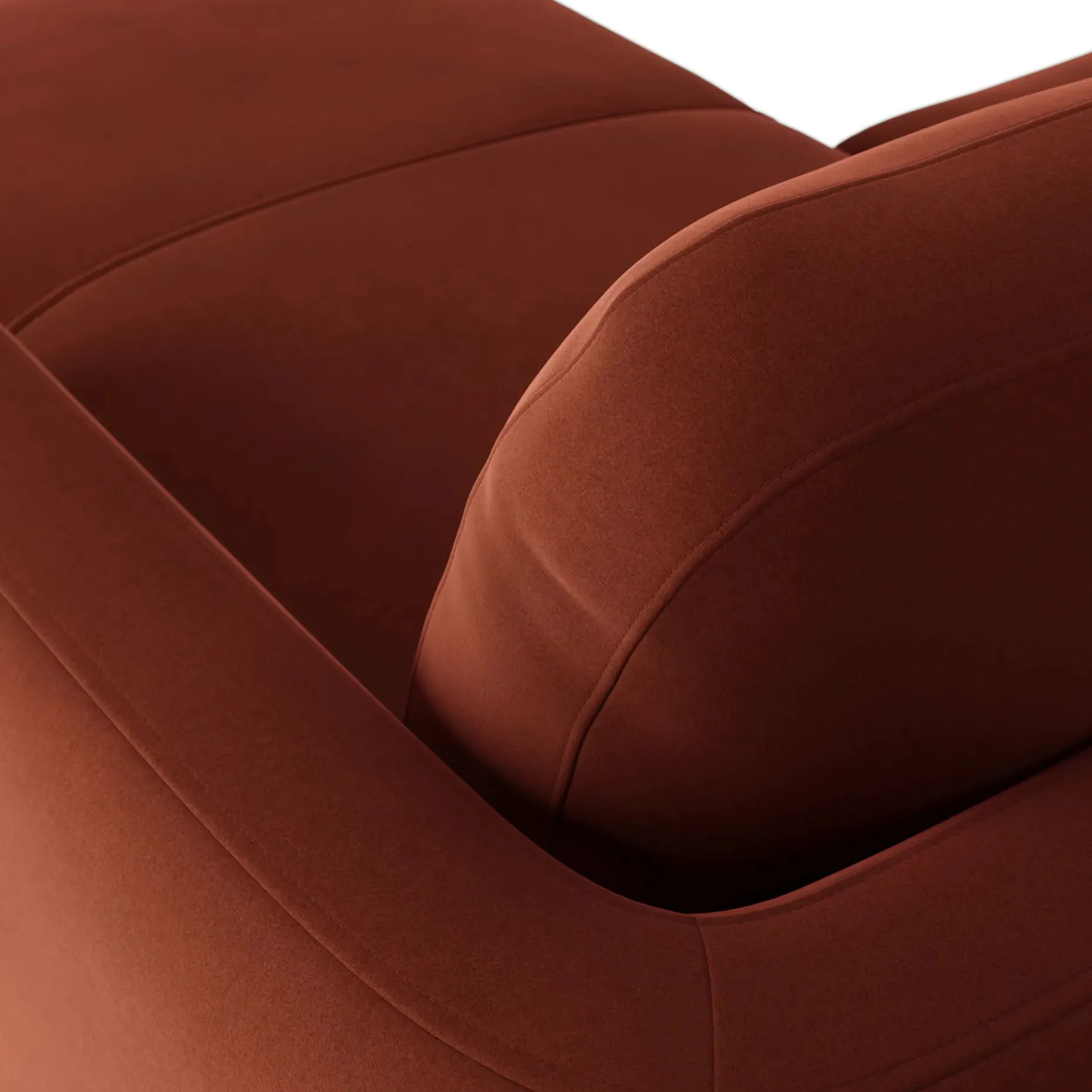 Vati 114" Velvet Right Storage Sleeper Sectional - Hale Rust