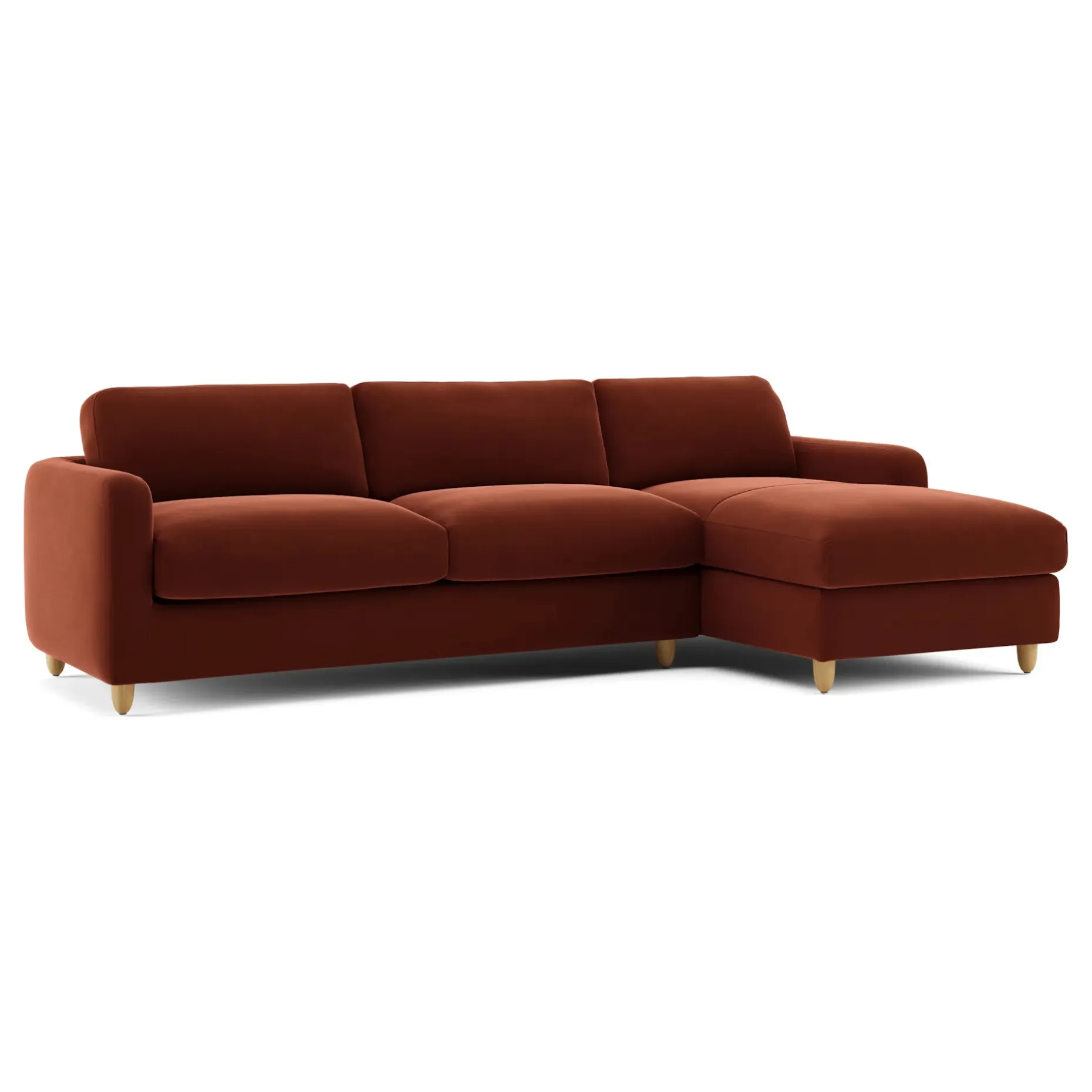 Vati 114" Velvet Right Storage Sleeper Sectional - Hale Rust