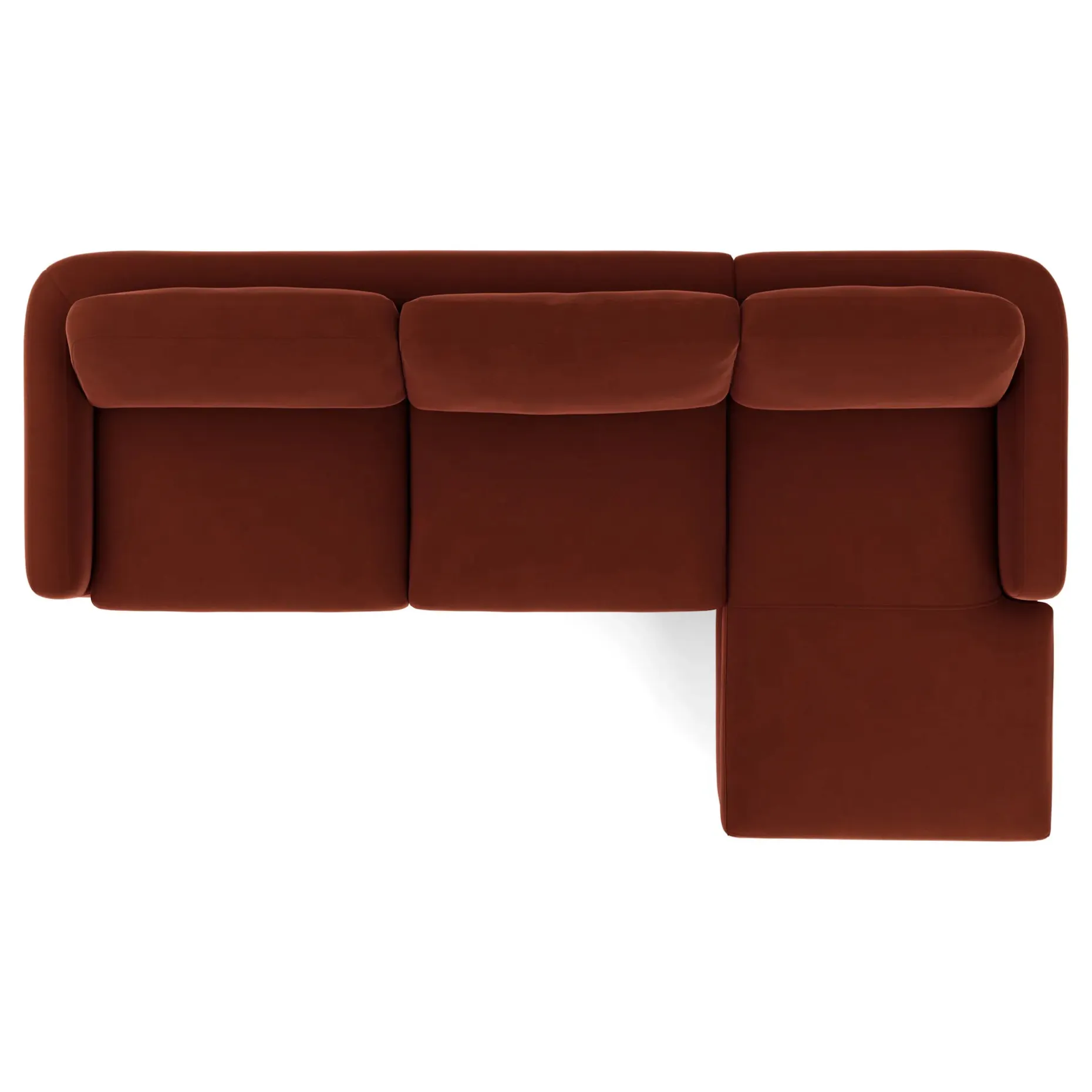 Vati 114" Velvet Right Storage Sleeper Sectional - Hale Rust