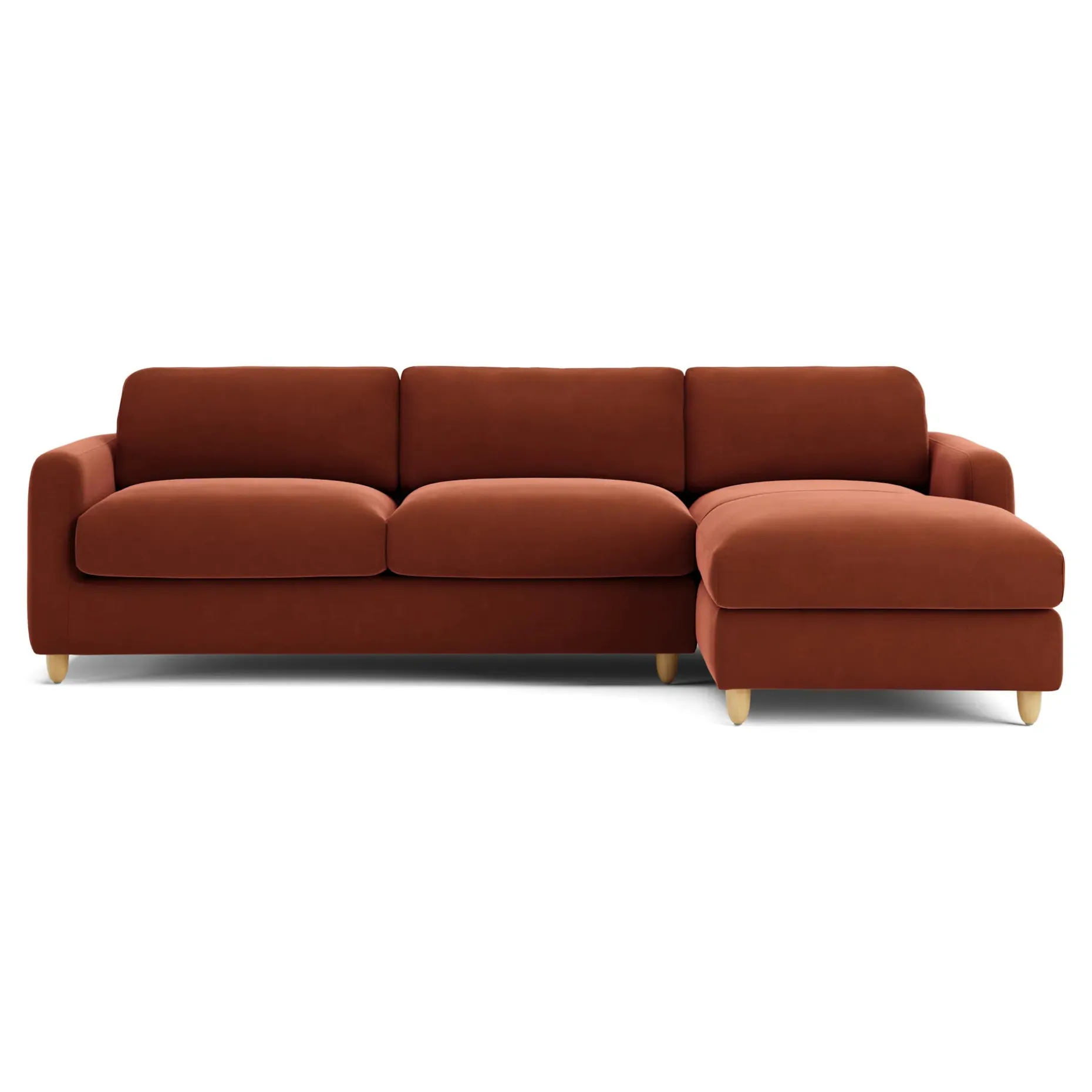 Vati 114" Velvet Right Storage Sleeper Sectional - Hale Rust