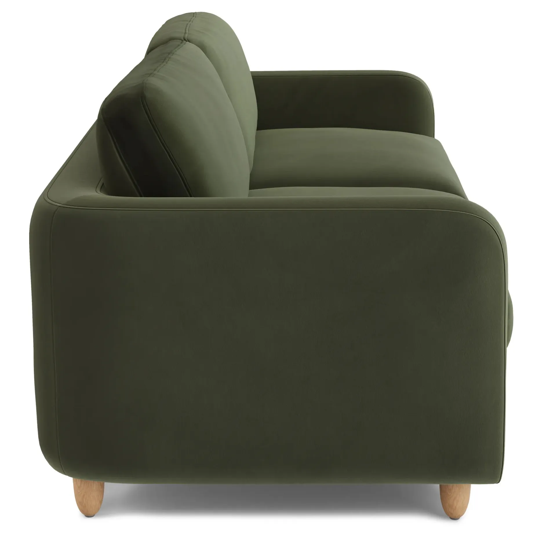 Vati 92" Velvet Sofa - Natural Oak and Hale Fir Green