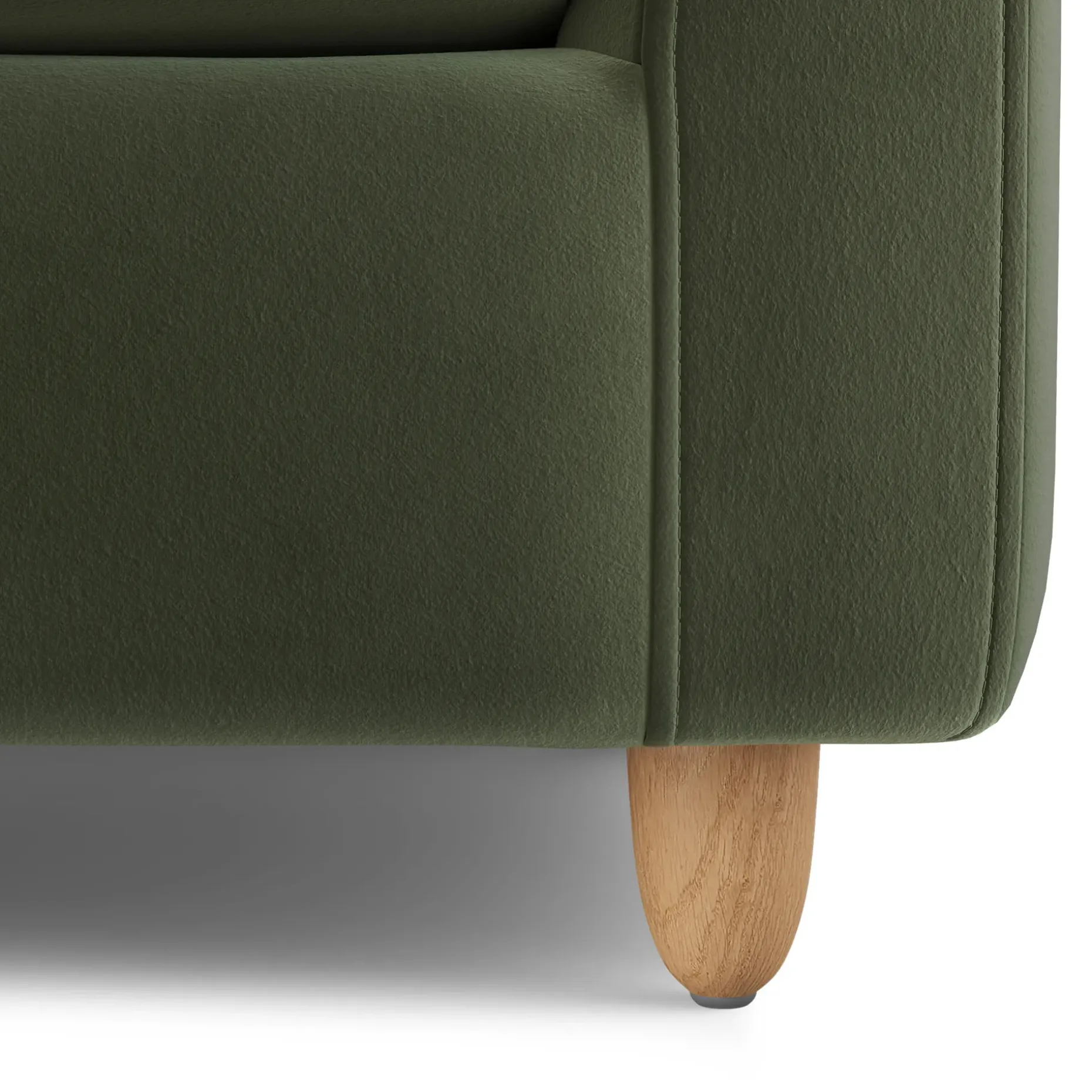 Vati 92" Velvet Sofa - Natural Oak and Hale Fir Green