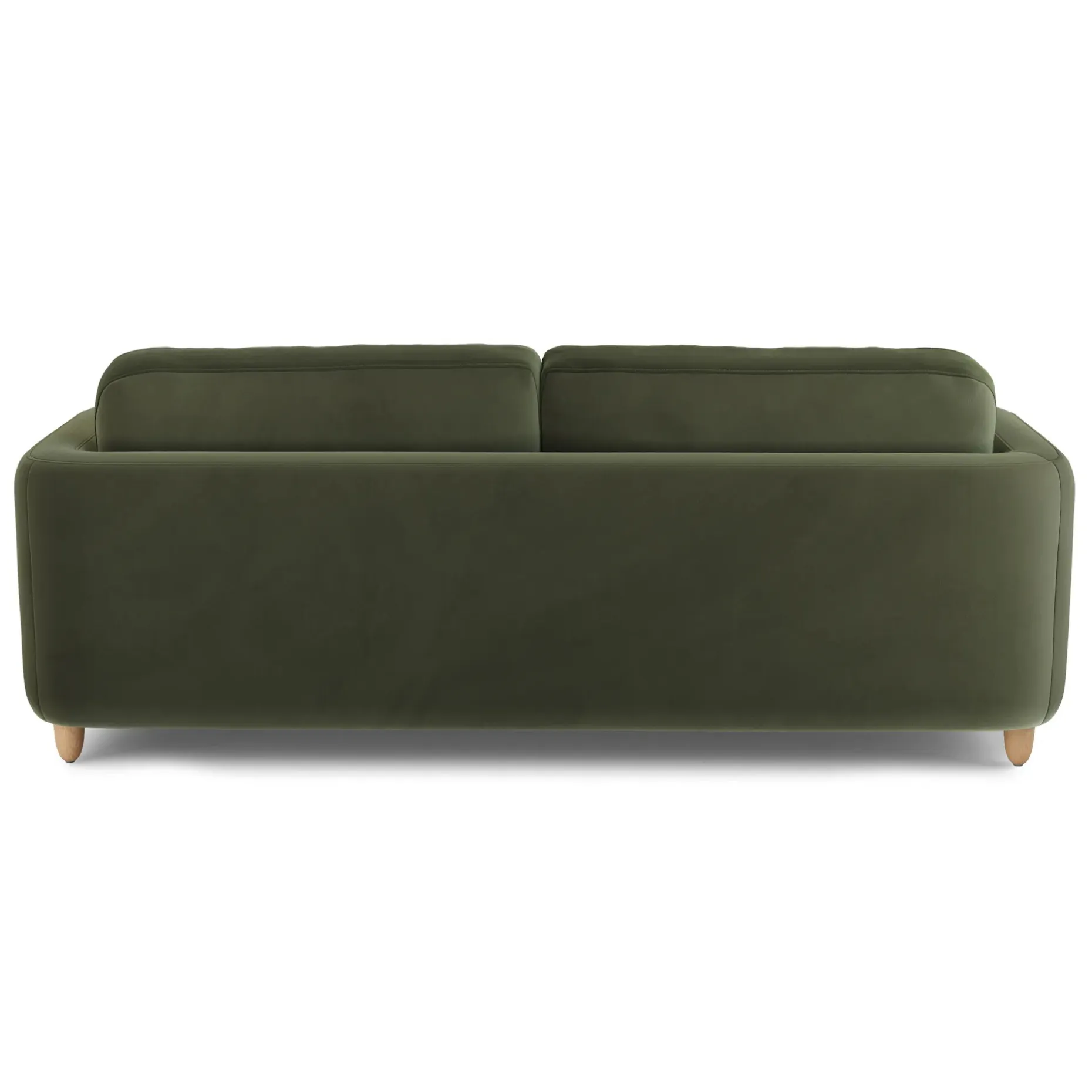 Vati 92" Velvet Sofa - Natural Oak and Hale Fir Green