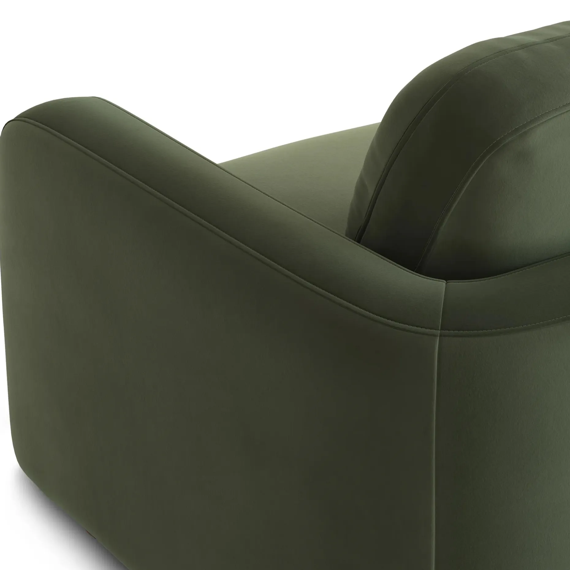 Vati 92" Velvet Sofa - Natural Oak and Hale Fir Green