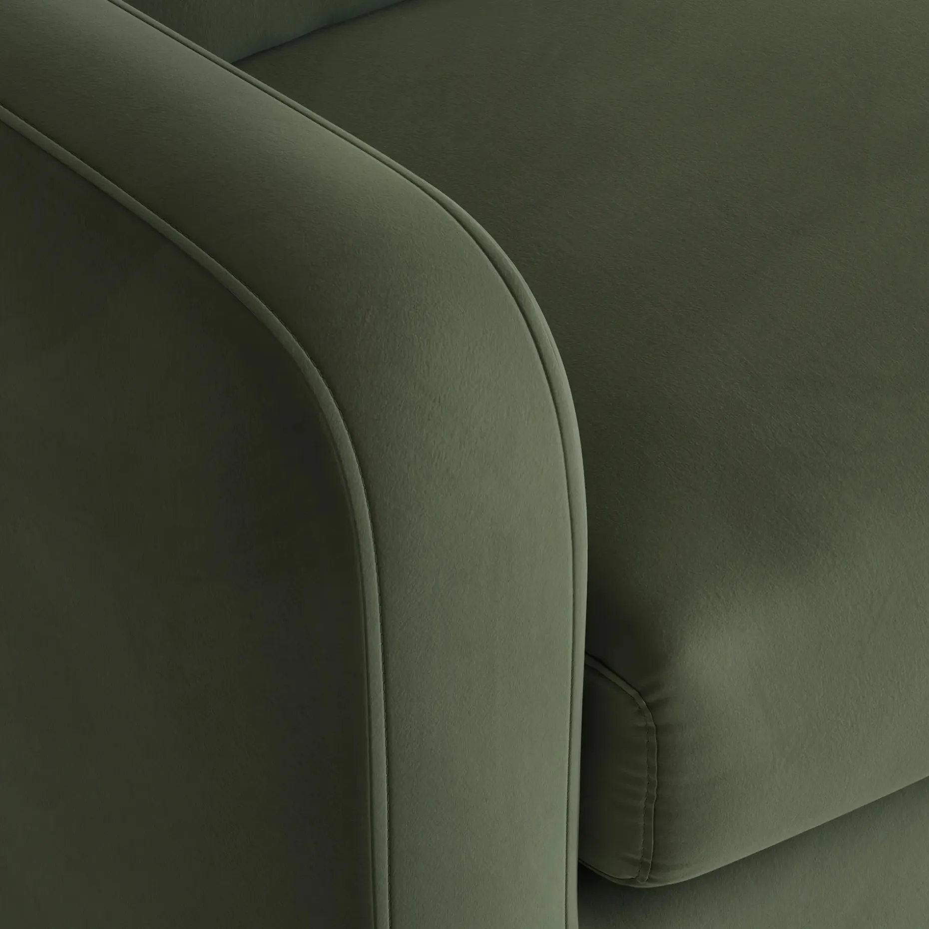Vati 92" Velvet Sofa - Natural Oak and Hale Fir Green