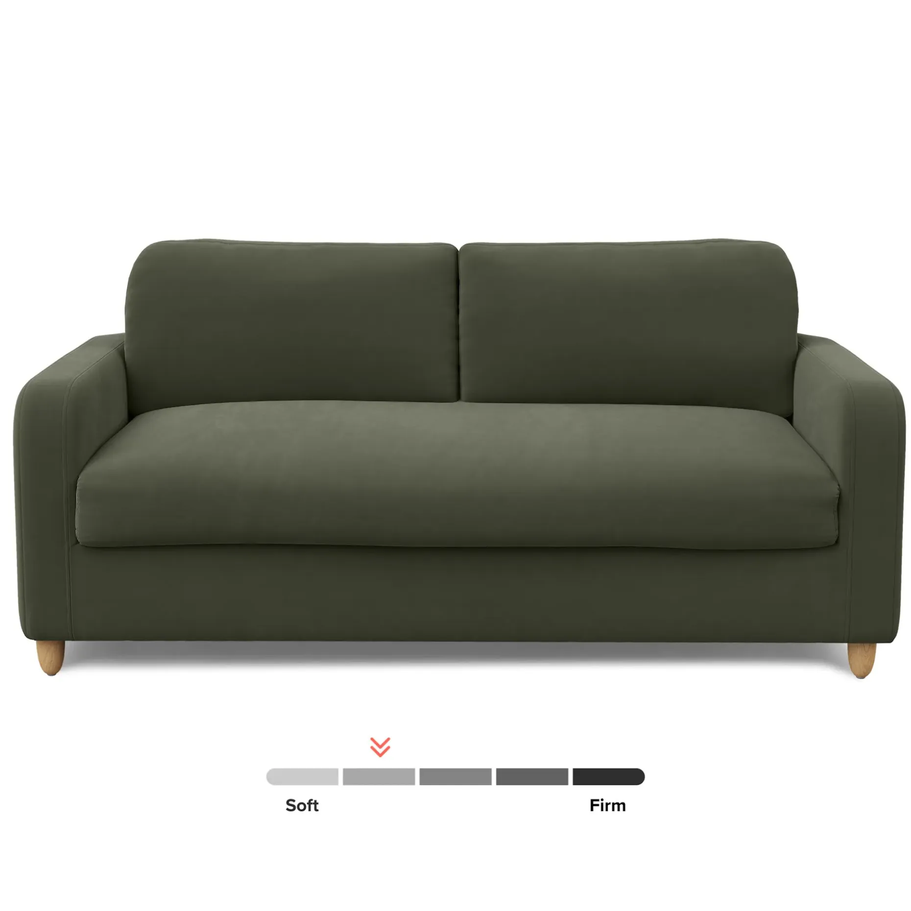 Vati 80" Velvet Storage Sofa - Natural Oak and Hale Fir Green