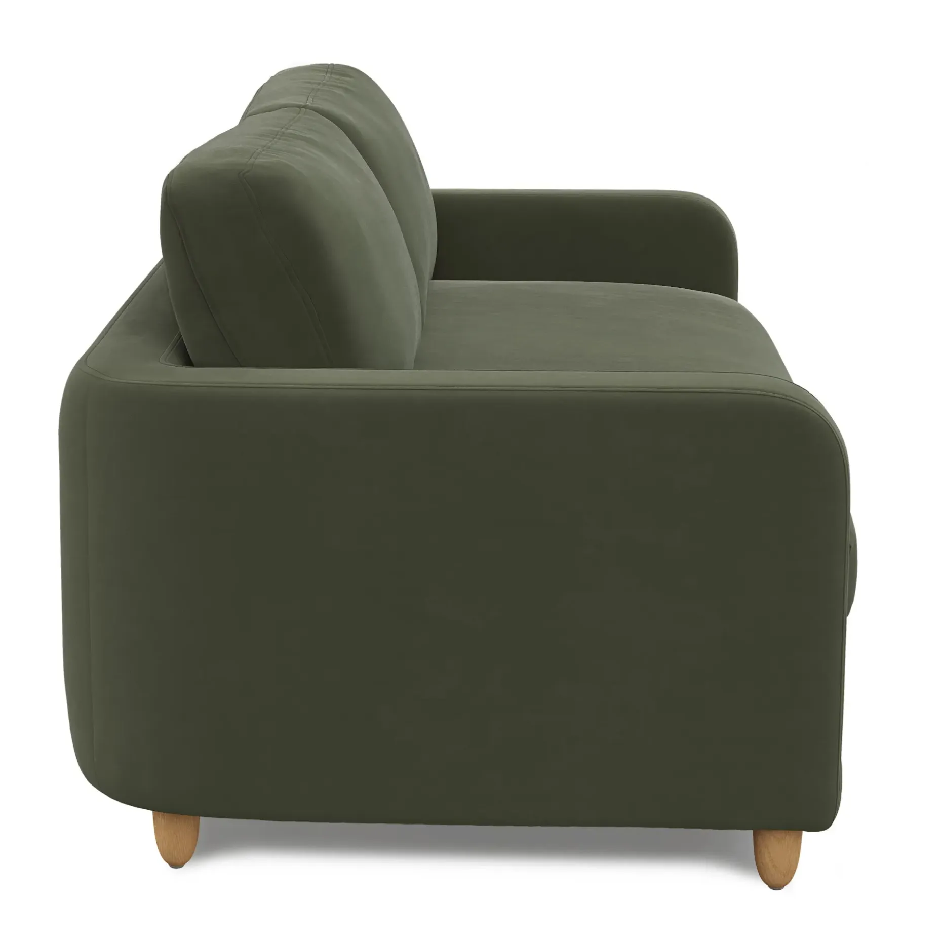 Vati 80" Velvet Storage Sofa - Natural Oak and Hale Fir Green