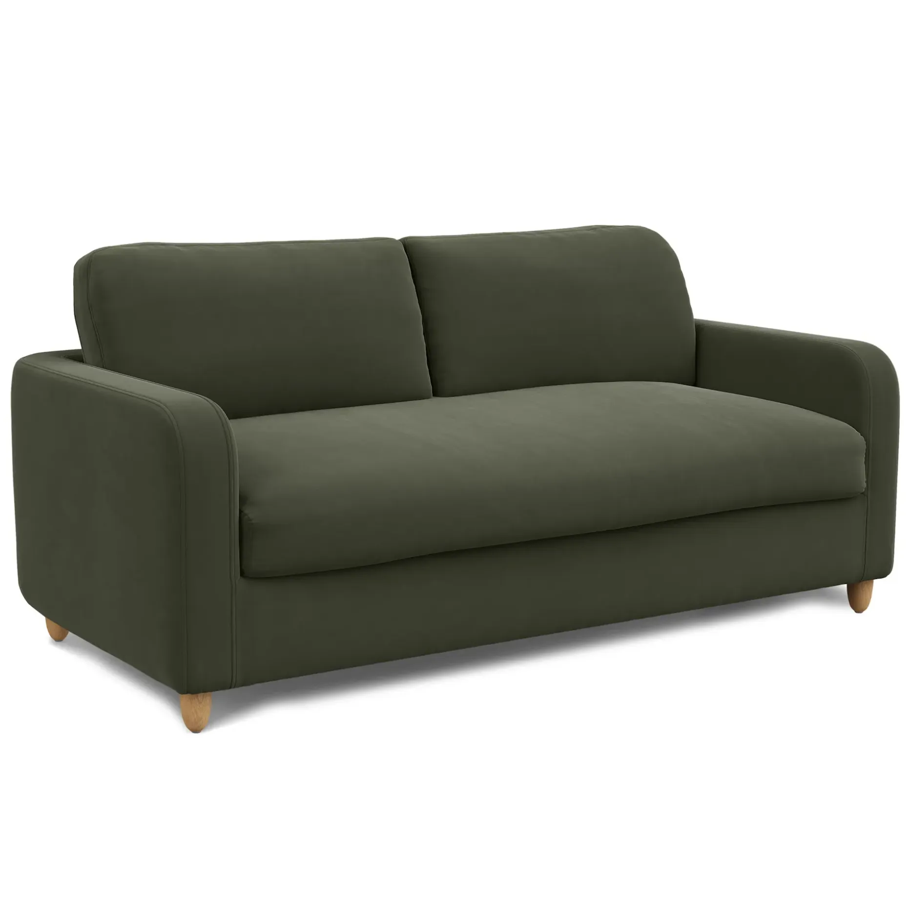 Vati 80" Velvet Storage Sofa - Natural Oak and Hale Fir Green