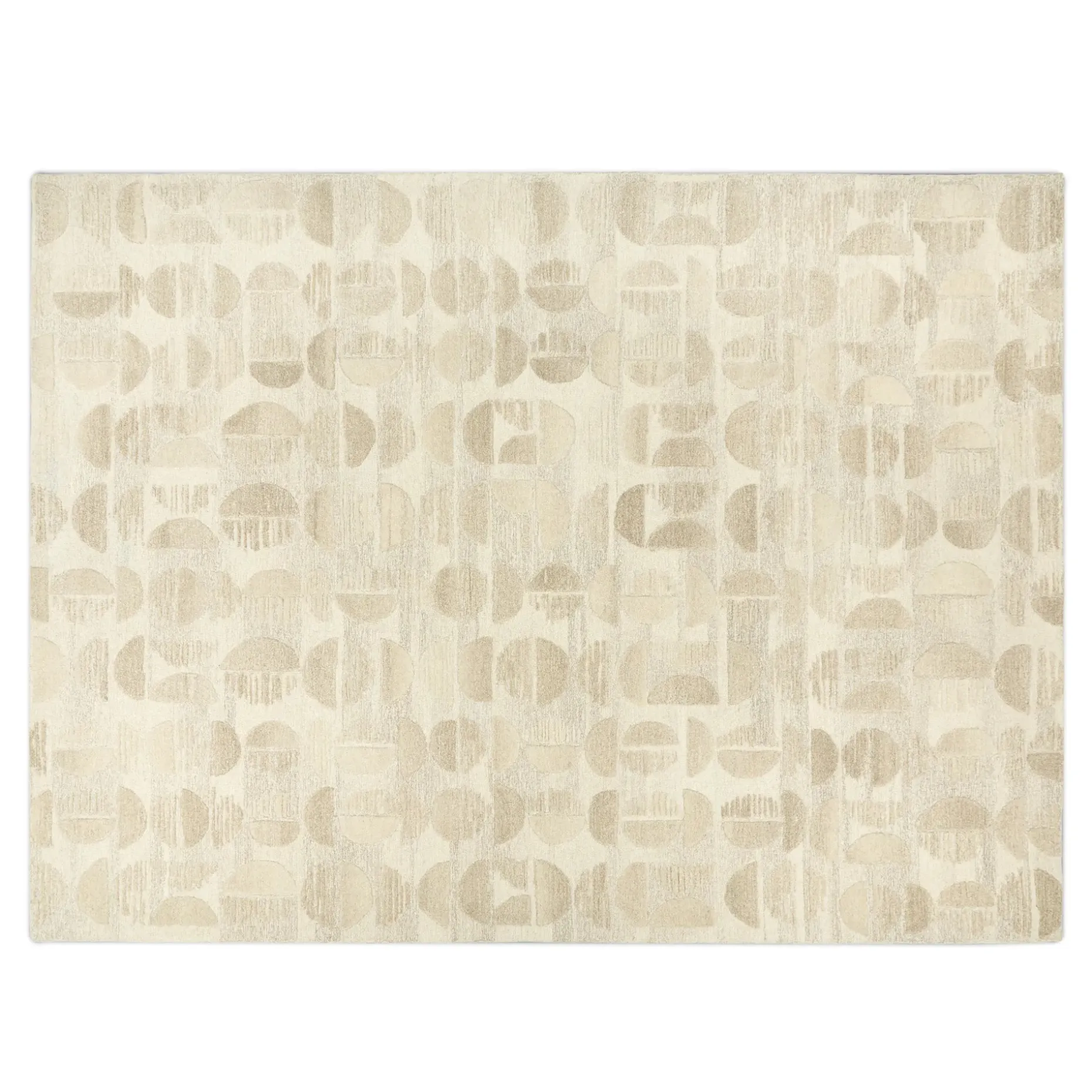 Waard 9 x 12 Rug - Beige Geometric Circle