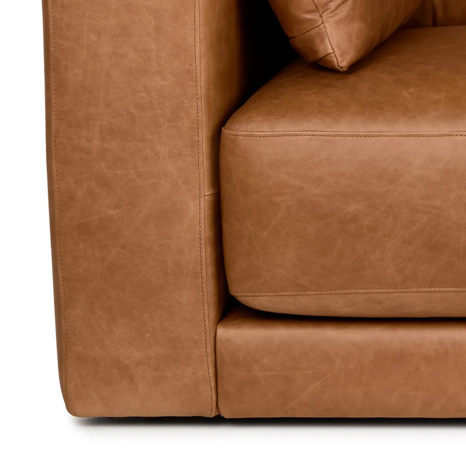 Whitmore 107" Leather Corner Sectional - Salerno Tan